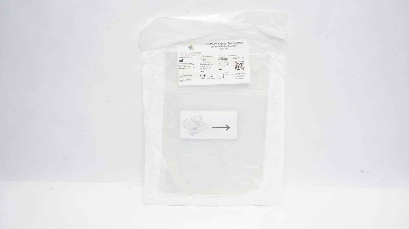 Organ Recovery LKT300 LifePort Kidney Transporter Drape