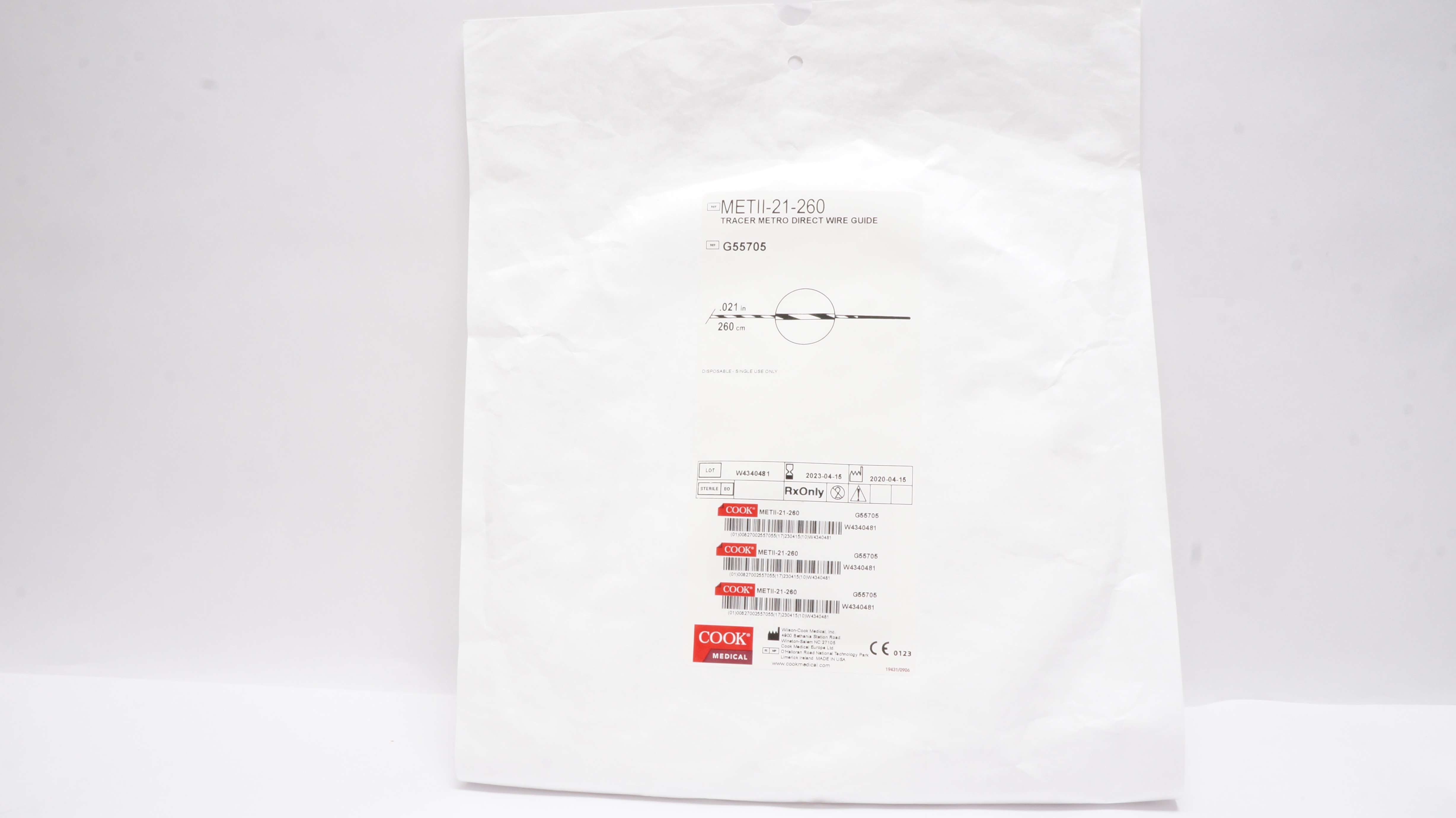 Cook Medical G55705 Tracer Metro Direct Wire Guide 0.21inch /260cm(x)