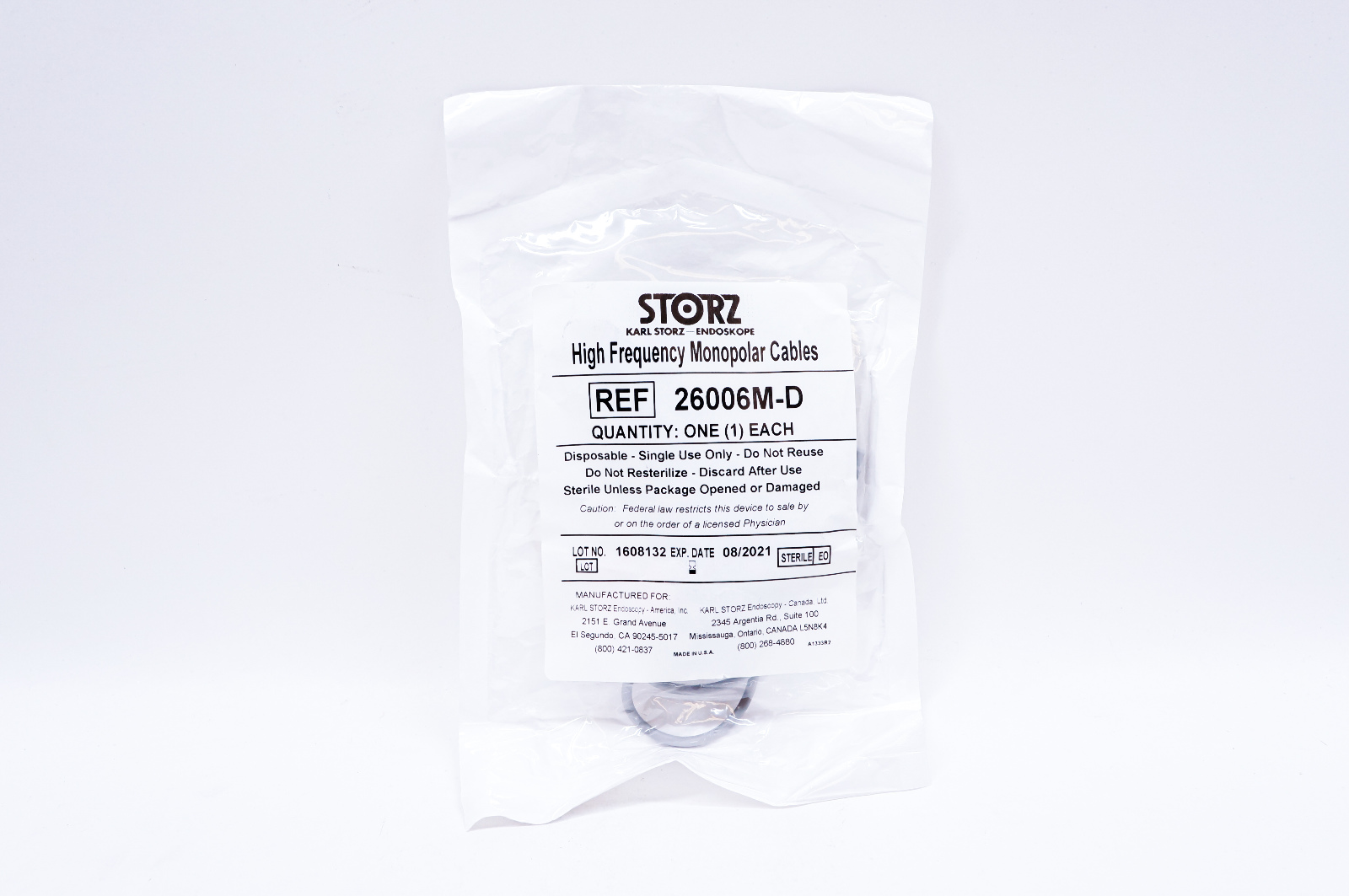 Karl Storz 26006M-D High Frequency Monopolar Cables