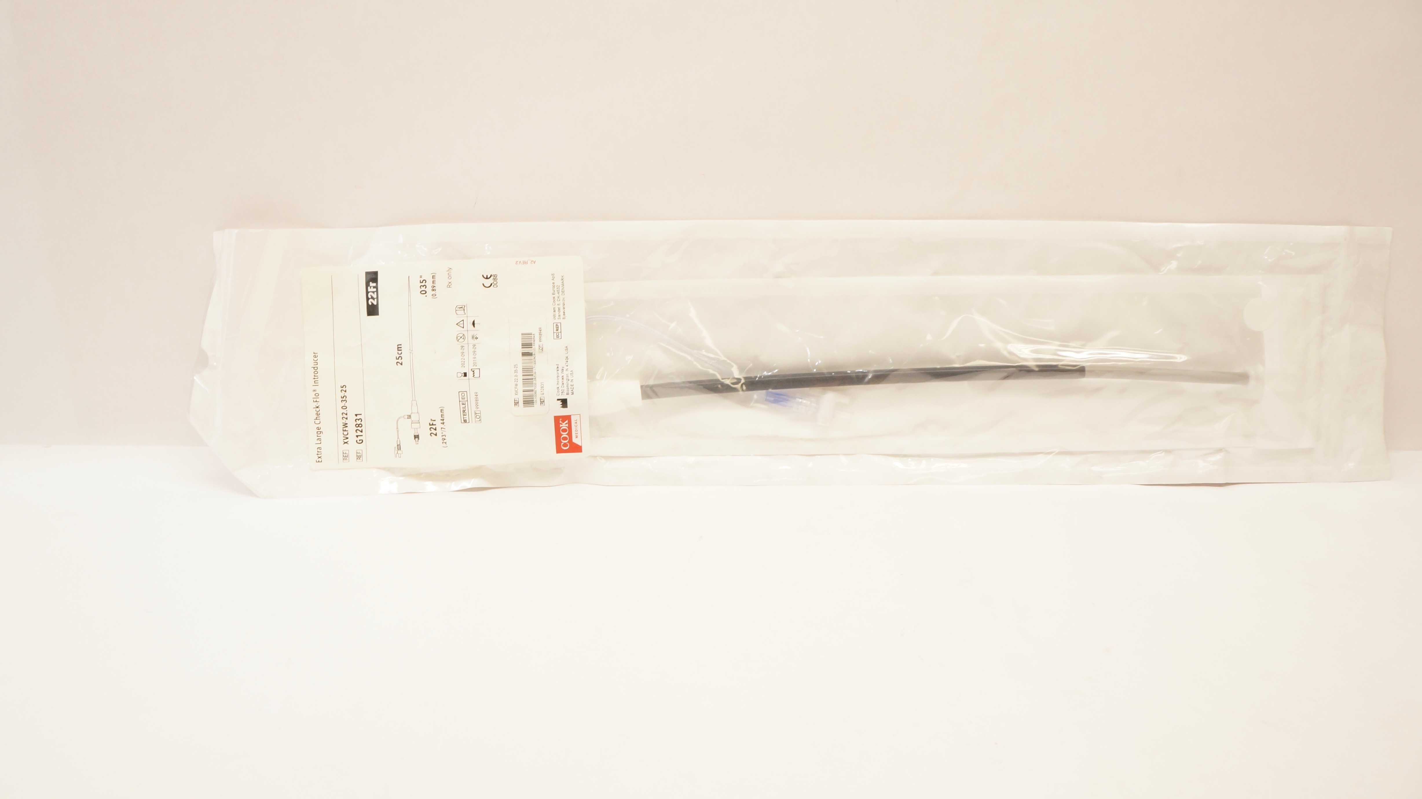 Cook Medical G12831 Extra Large Check-Flo Introducer 22Fr x 25cm x .035inch (x)