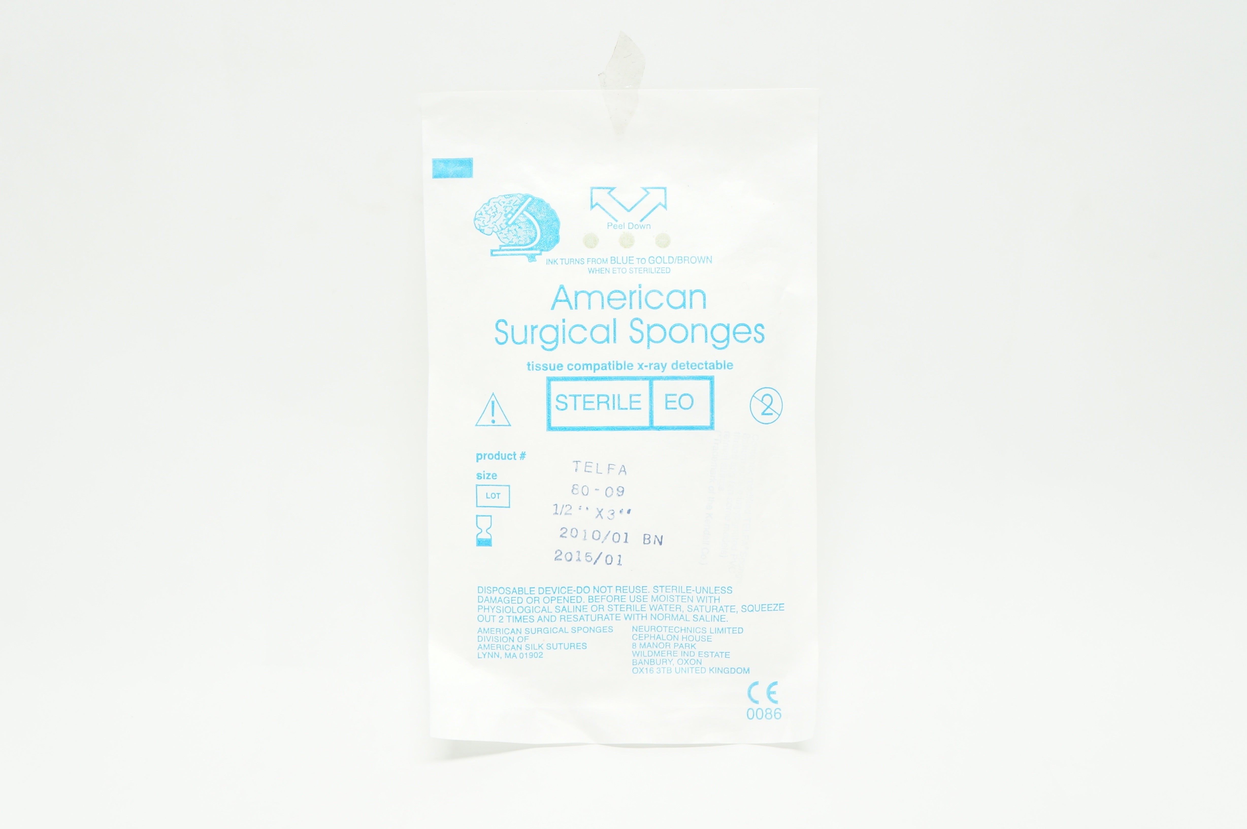 American Surgical Sponges 80-09 TELFA, 1/2inch x 3inch (x)