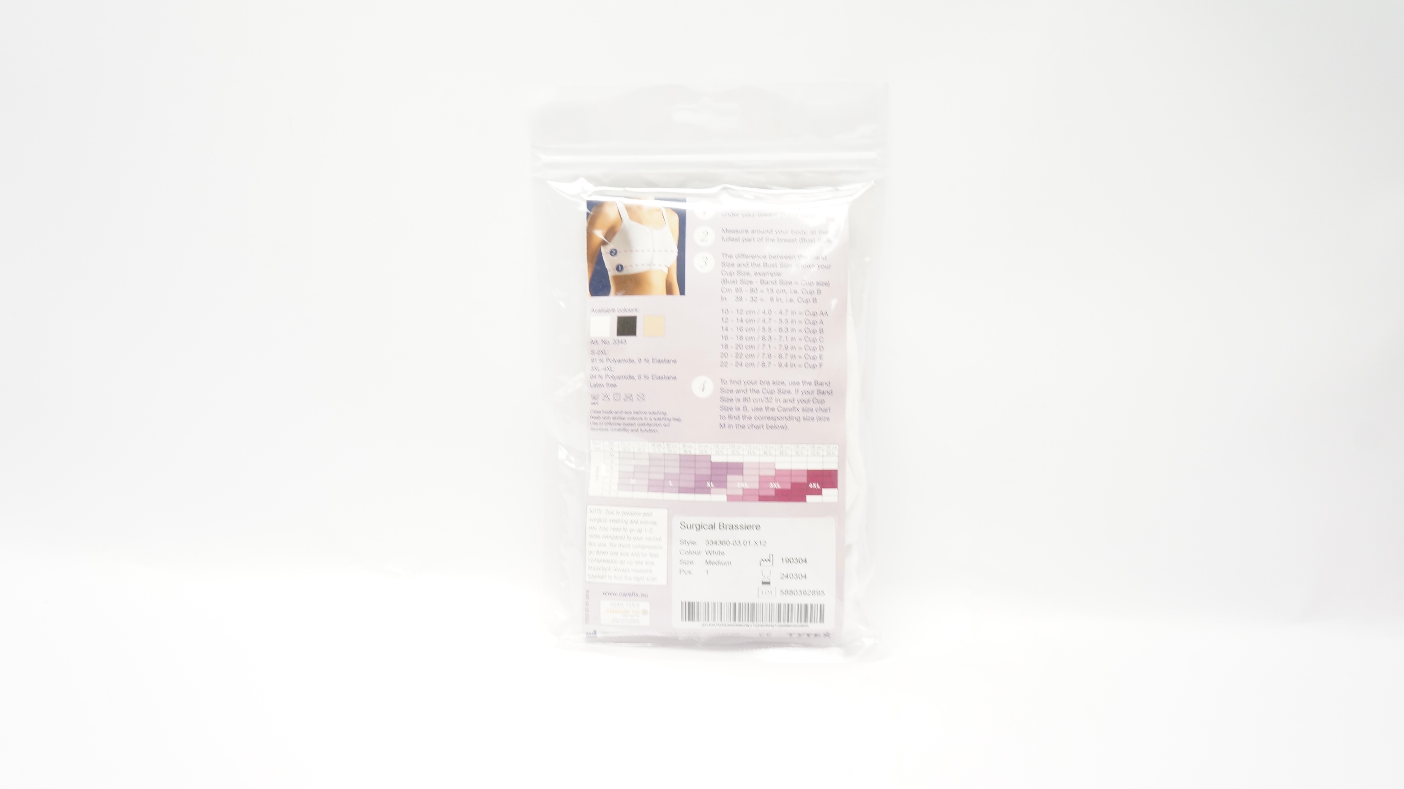 Tytex 3343 Carefix Mary Seampless Post-Op Bra, White Medium (x)