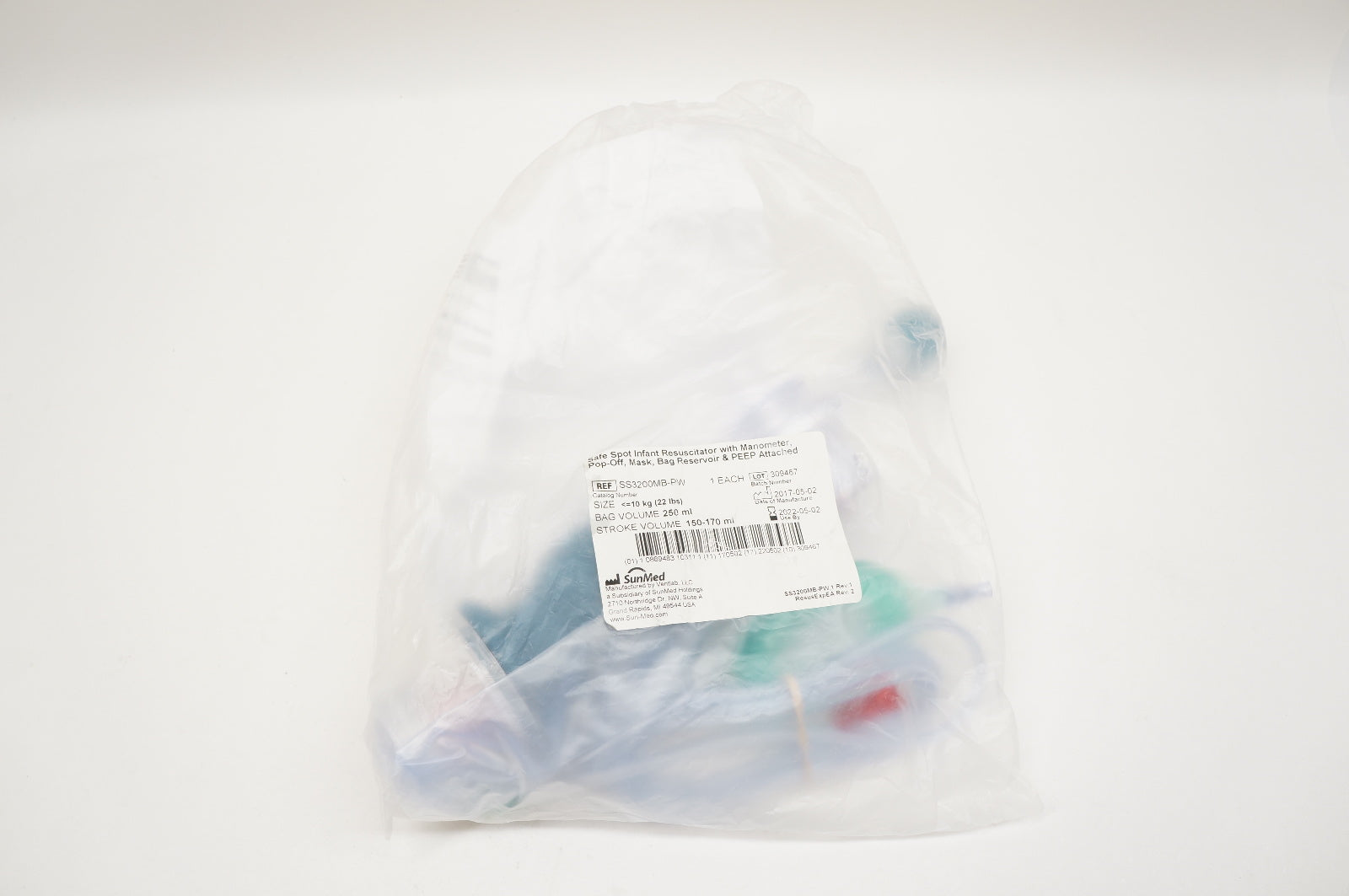 SunMed SS3200MB-PW Safe Spot Infant Resuscitator with Manometer, Pop-Off (x)