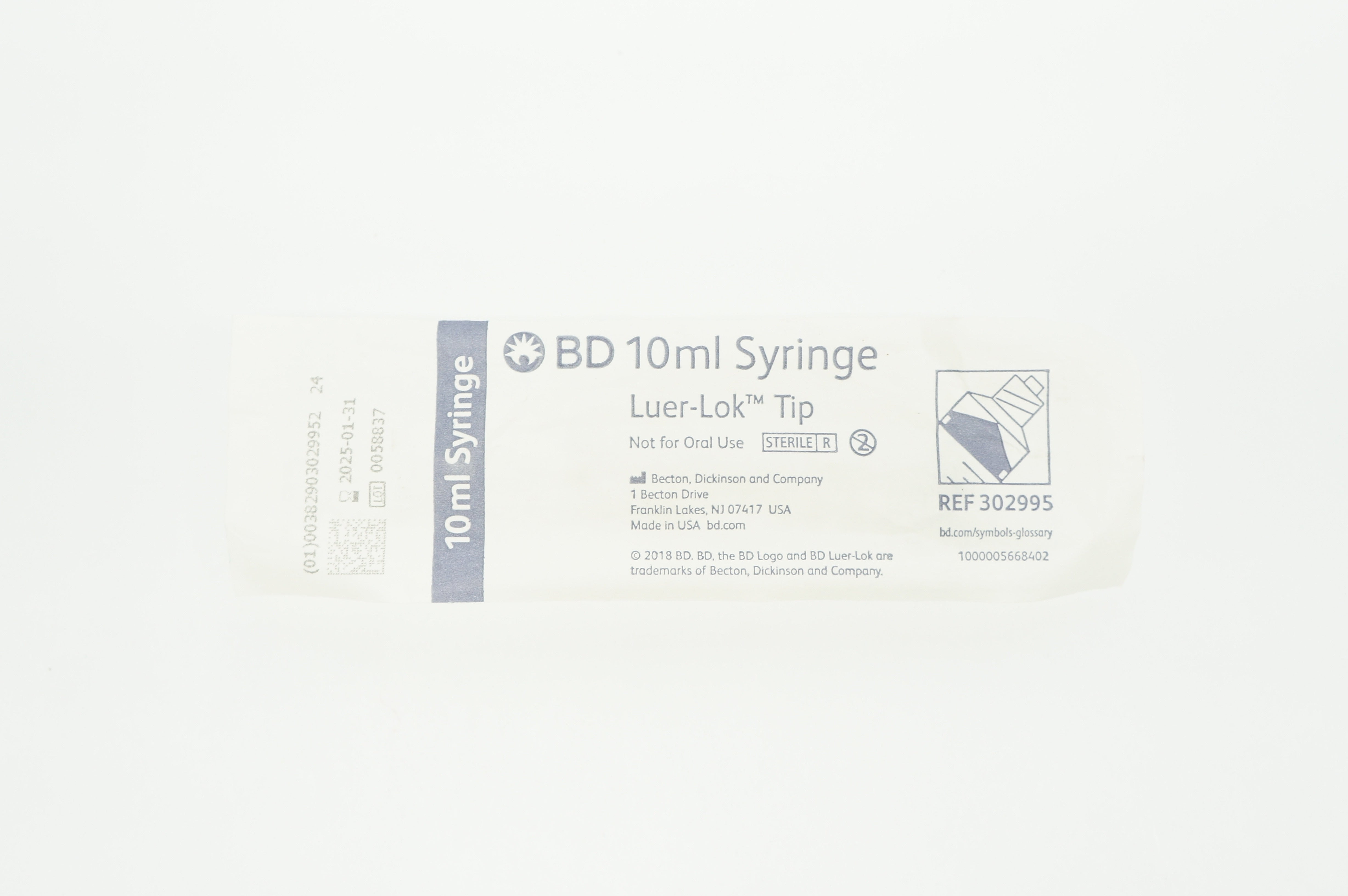 BD 302995 Syringe Luer-Loc Tip 10ml