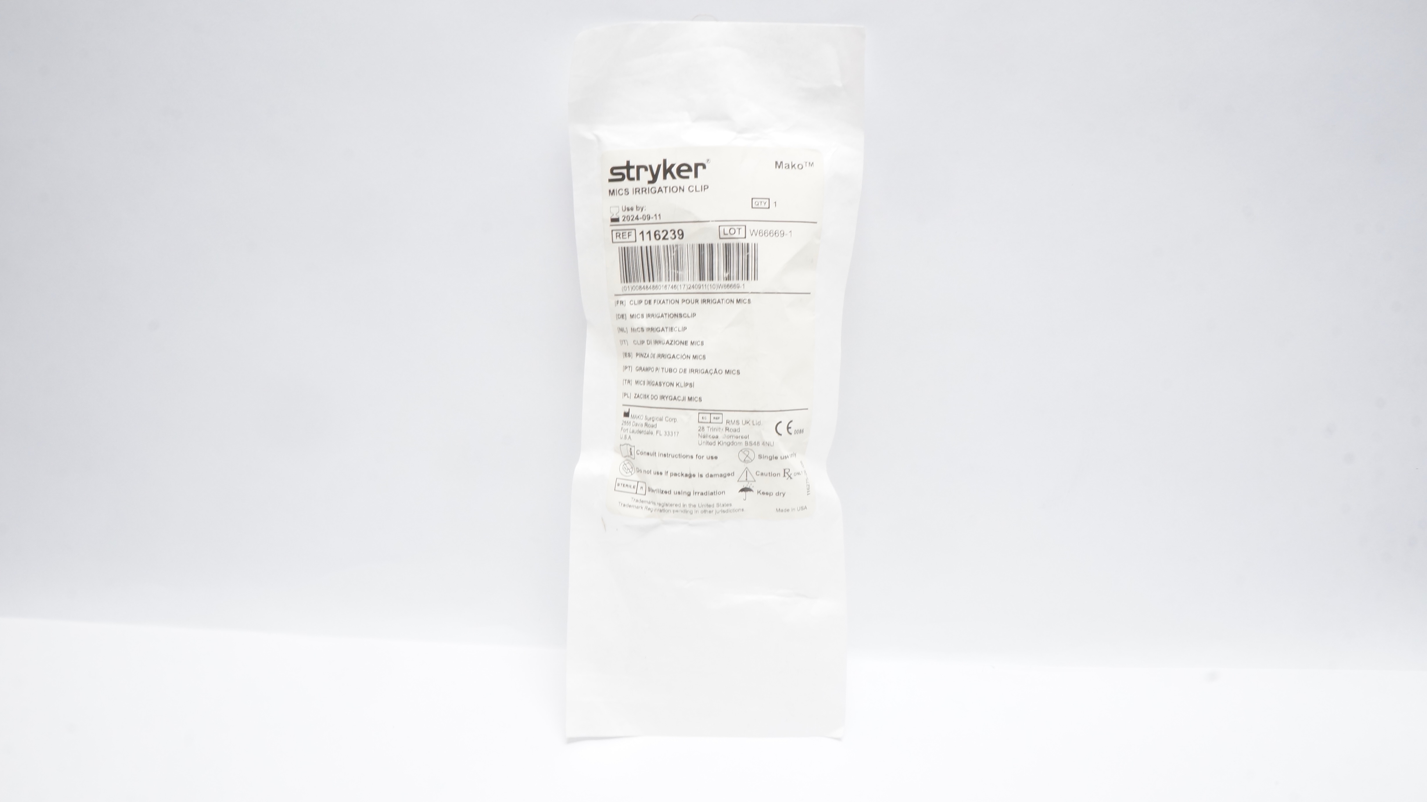 Stryker 116239 Mako MICS Irrigation Clip (x)