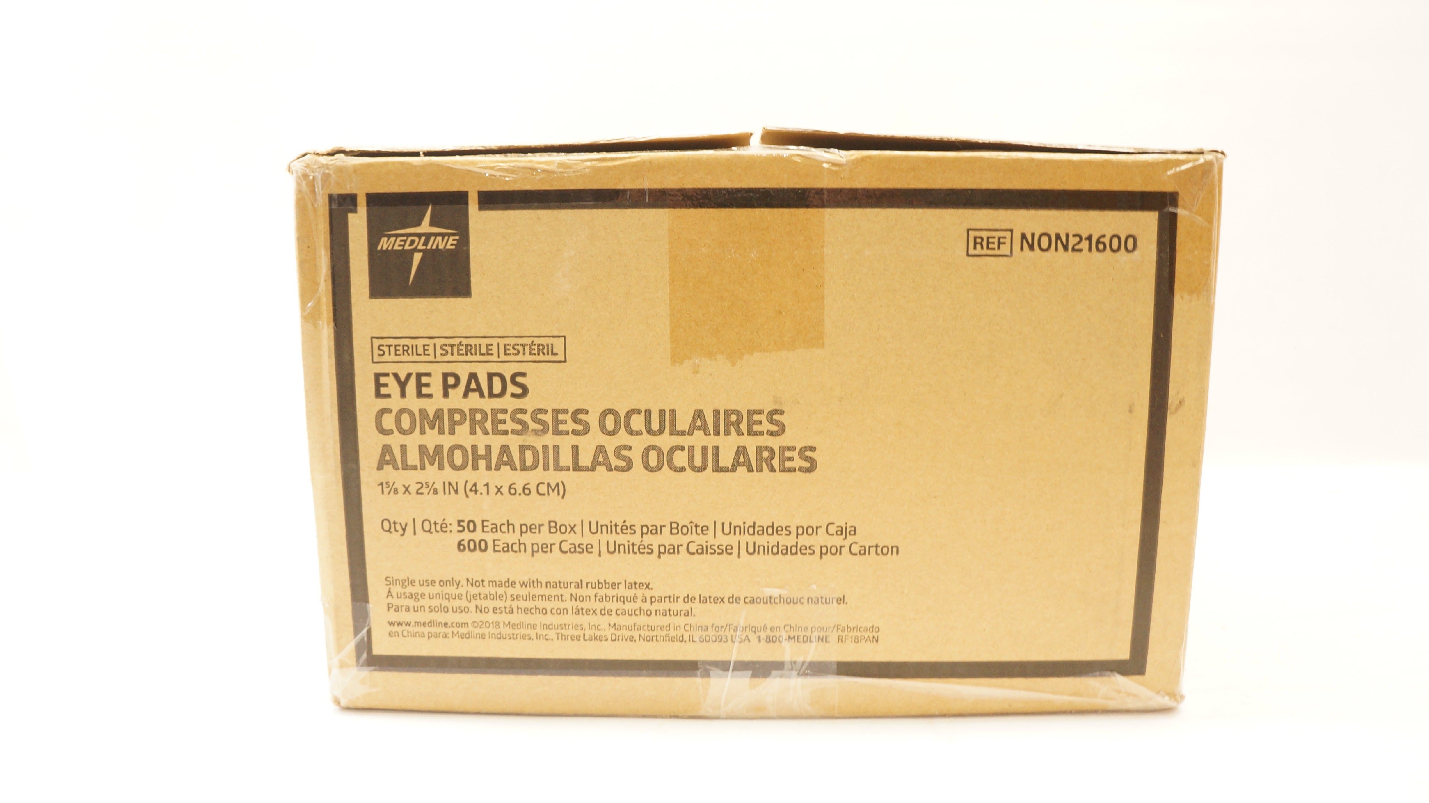Medline NON21600 Eye Pad 1-5/8 inch x 2-5/8 inch - Case of 600