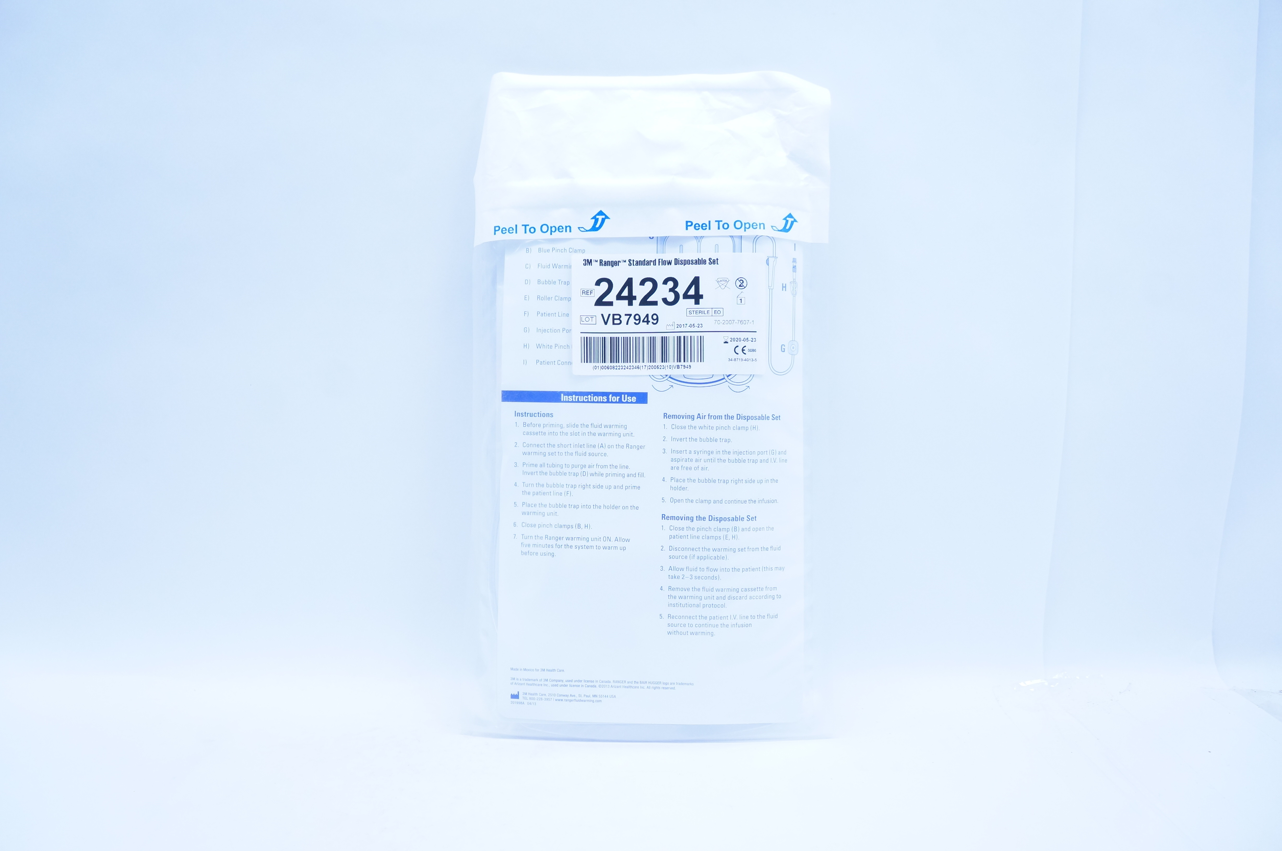 3M 24234 Ranger Standard Flow Disposable Set 150ml/min, Priming Volume 39 ml (x)