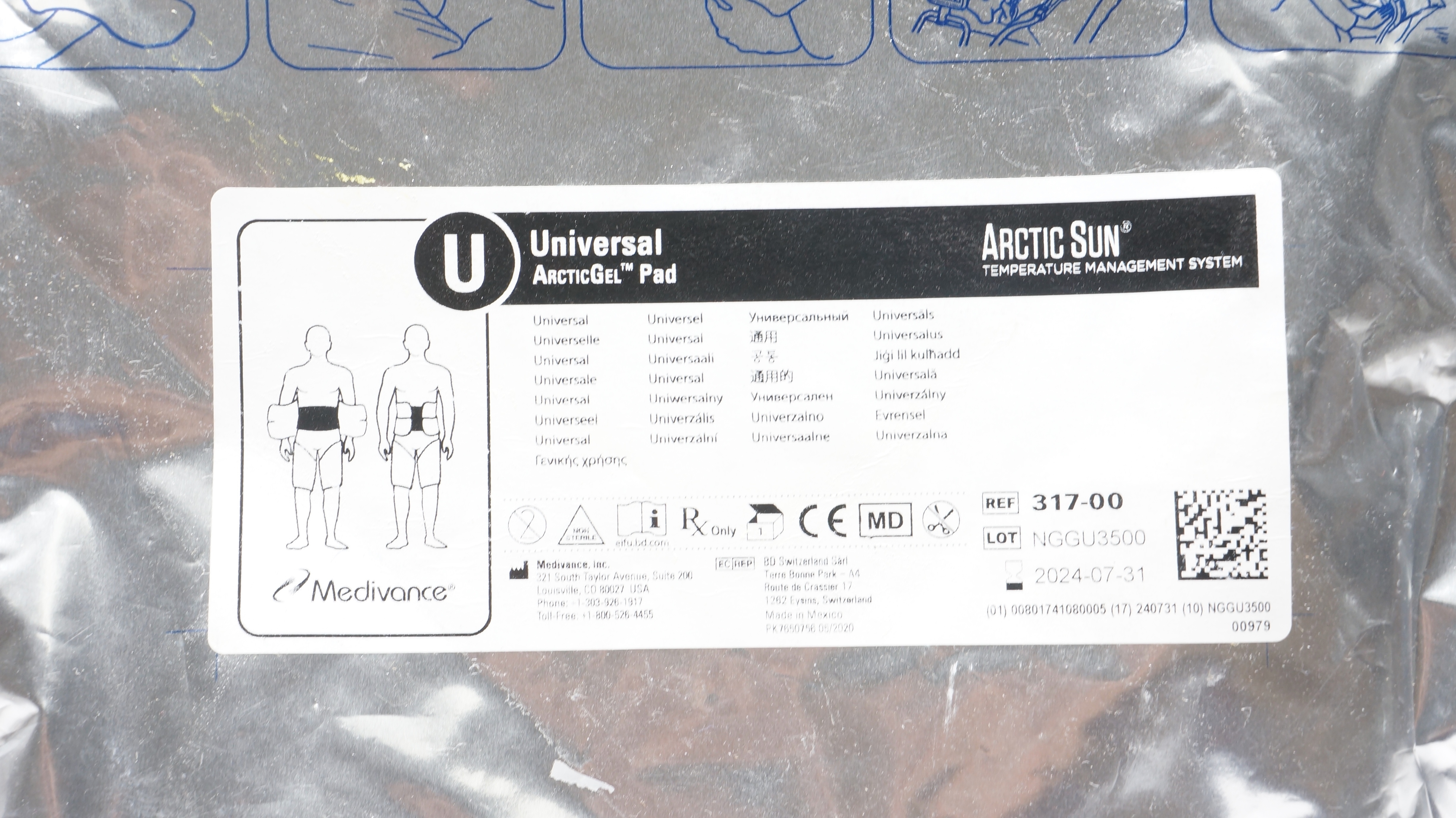 Medivance 317-00 Arctic Sun Temperature Management System Universal ArcticGel Pad
