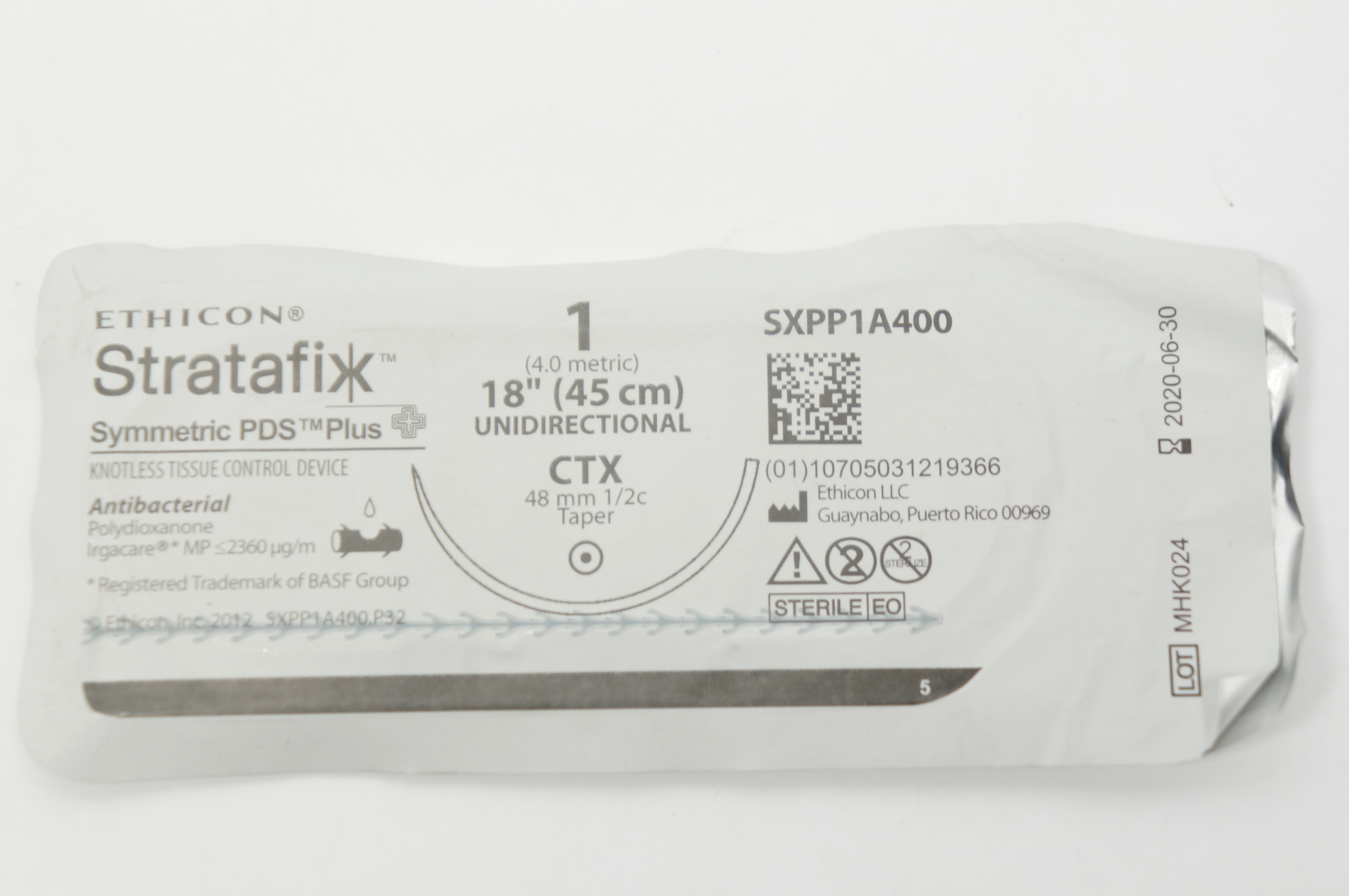 Ethicon SXPP1A400 1 Stratafix PDS Symmetric Plus CTX 48mm 1/2c Taper 18inch (x)