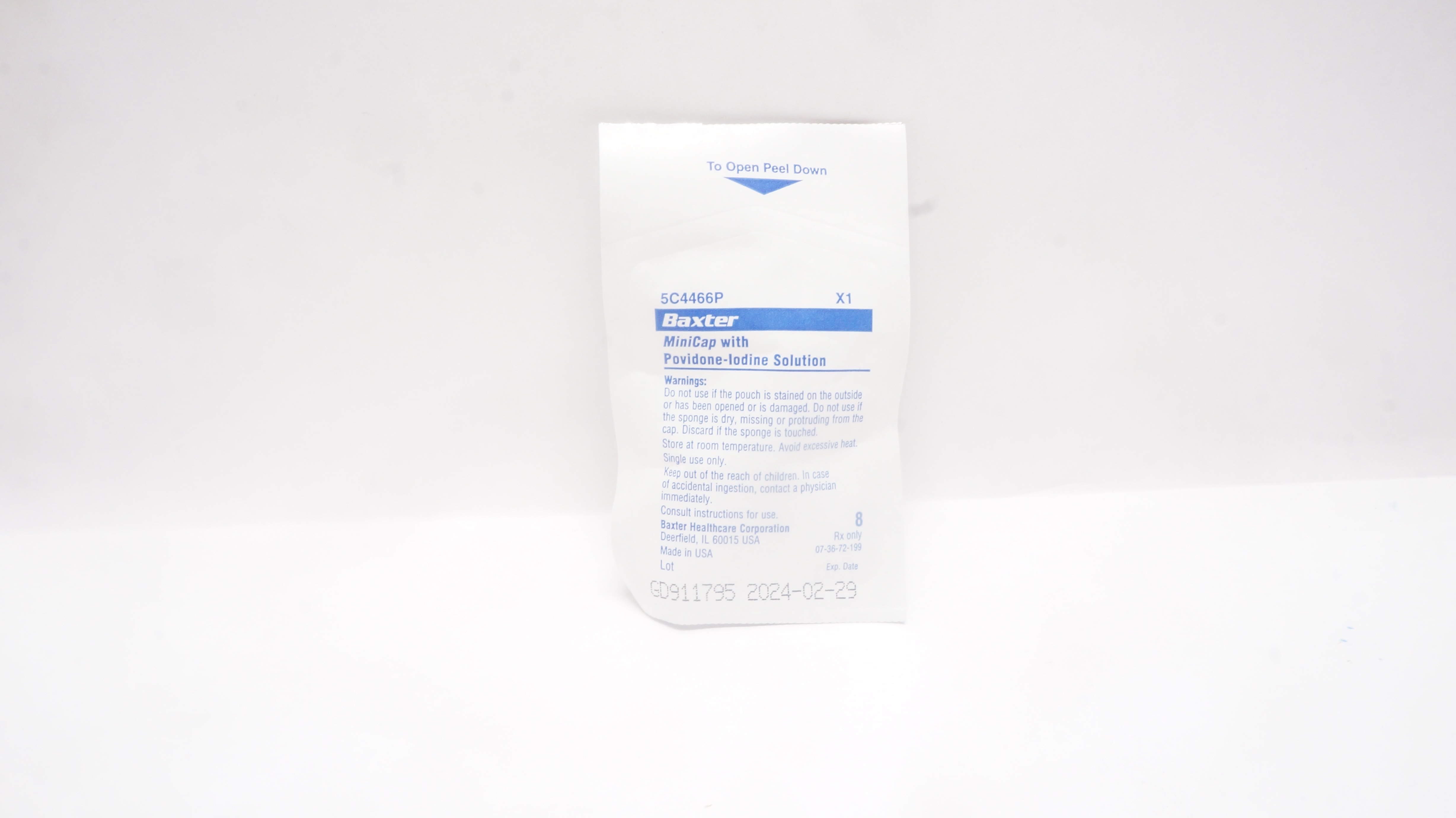 Baxter 5C4466P MiniCap with Povidone-Iodine Solution (x)