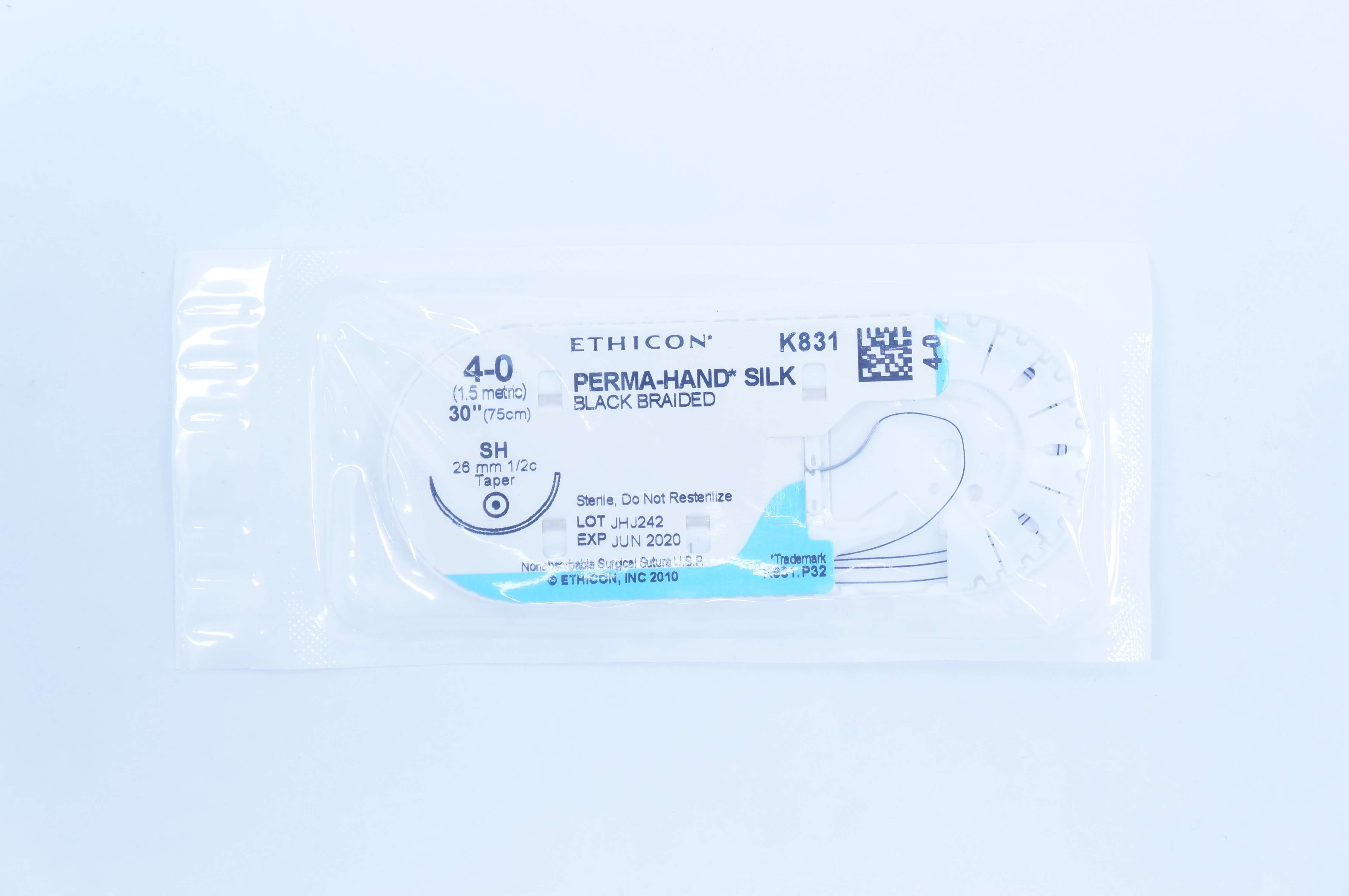 Ethicon K831 4-0 Perma-Hand Silk SH 26mm 1/2c Taper, 30inch (x)