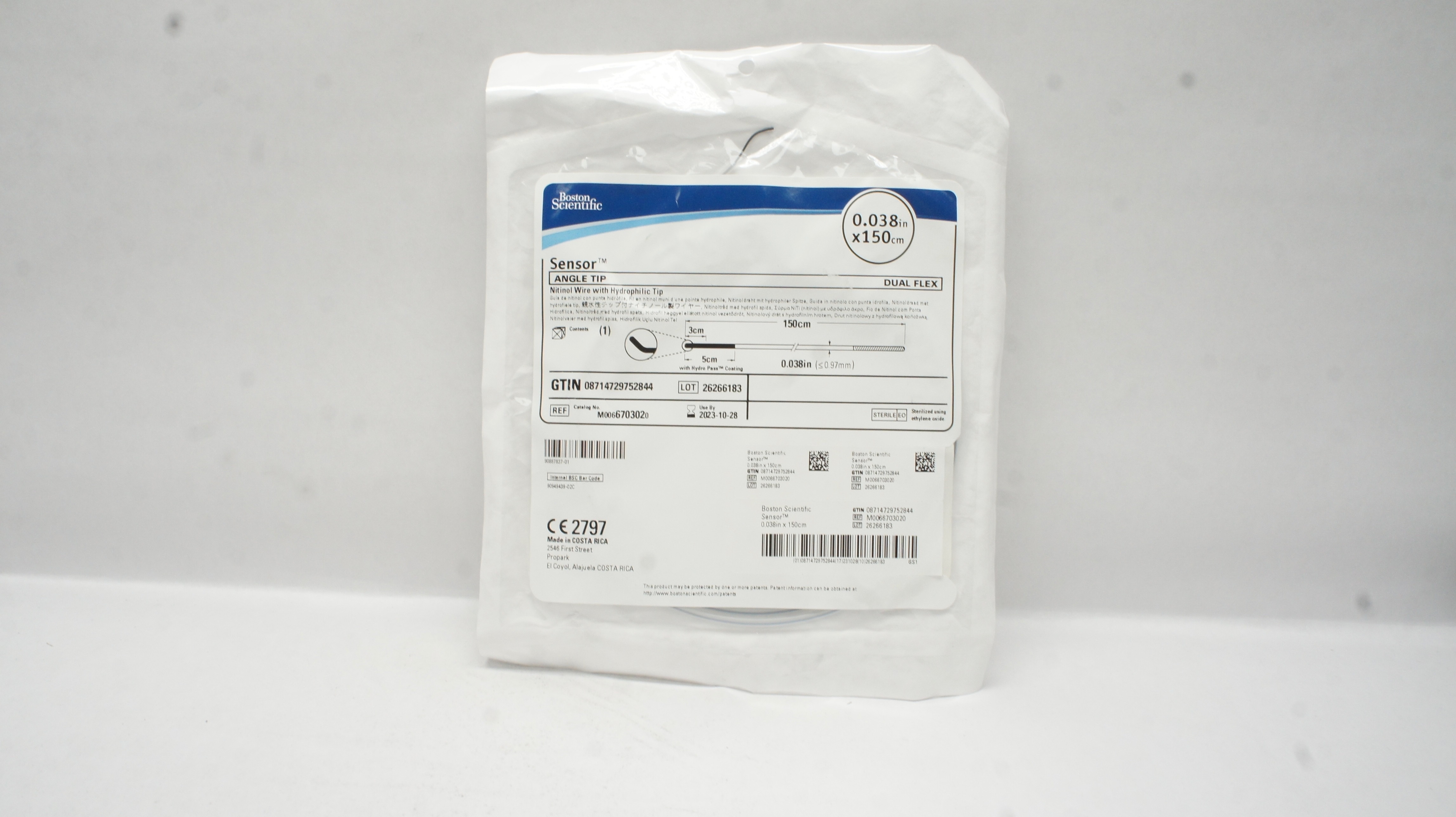 Boston Scientific 670302 Sensor Nitinol Wire, Angle Tip 0.038in x 150cm (x)