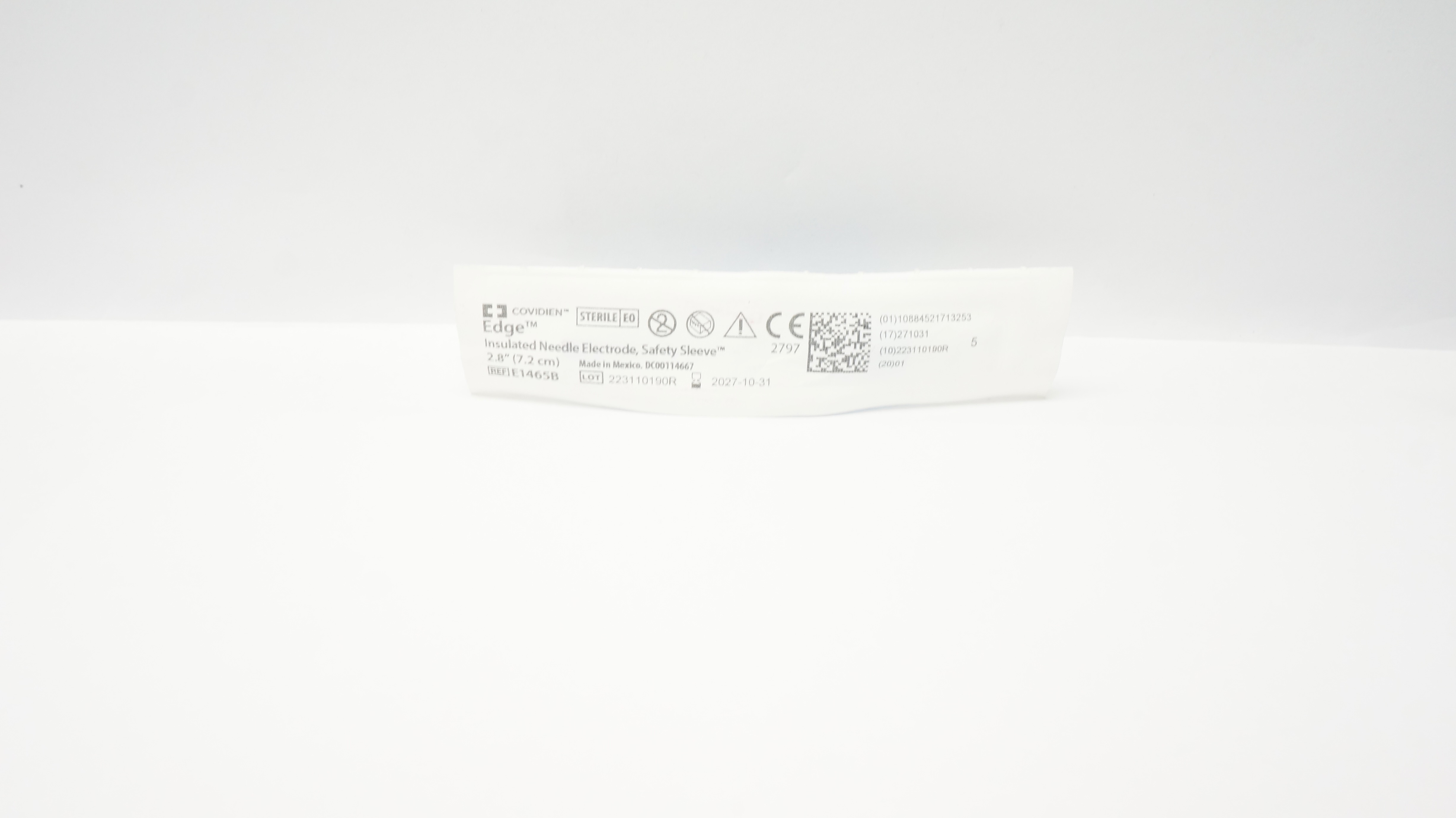 Covidien E1465B Edge Insulated Ndle Electrode Safety Sleeve 2.8inch