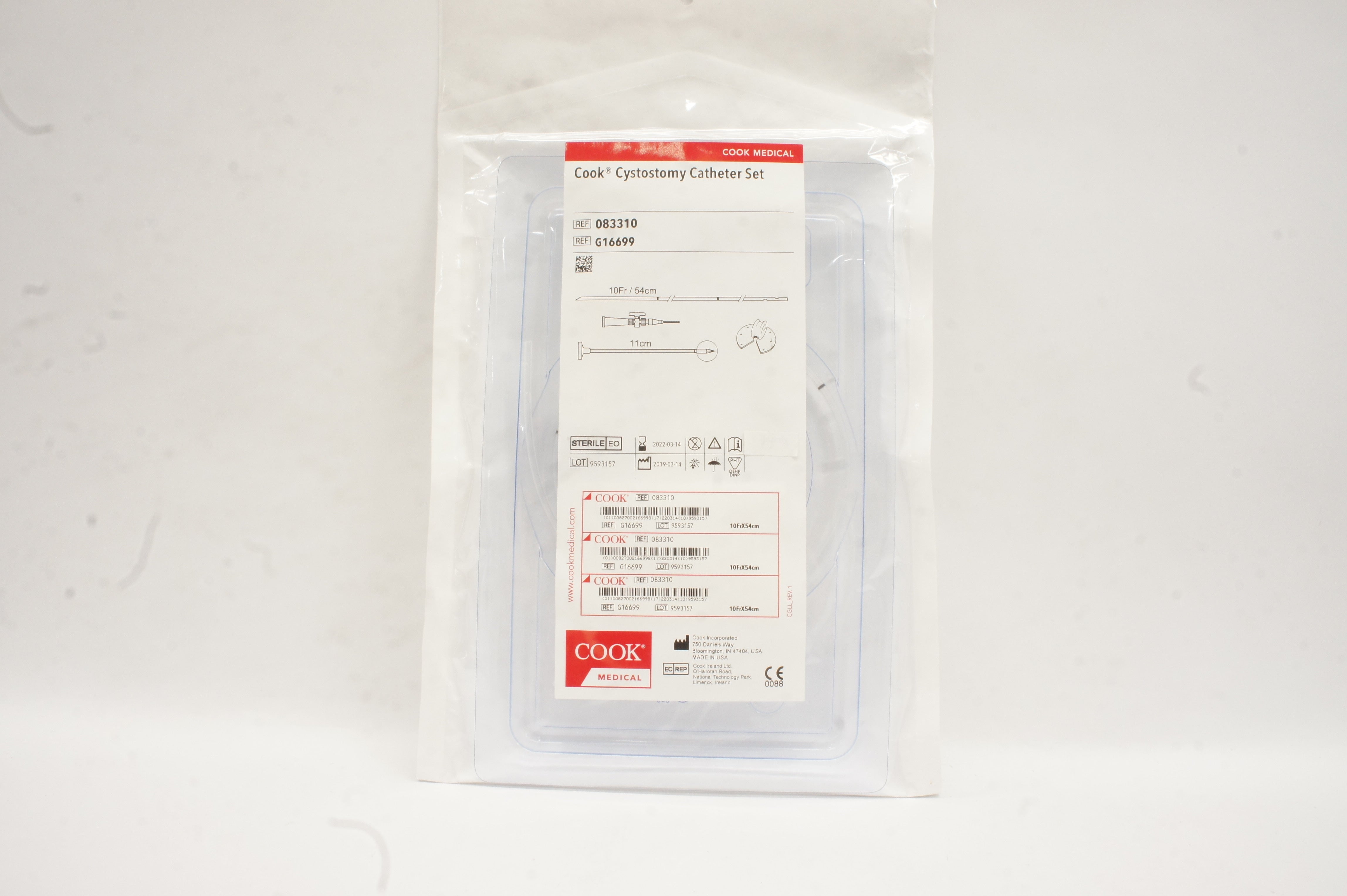 Cook Medical G16699 Cystostomy Cath. Set 10Fr. x 54cm (x)