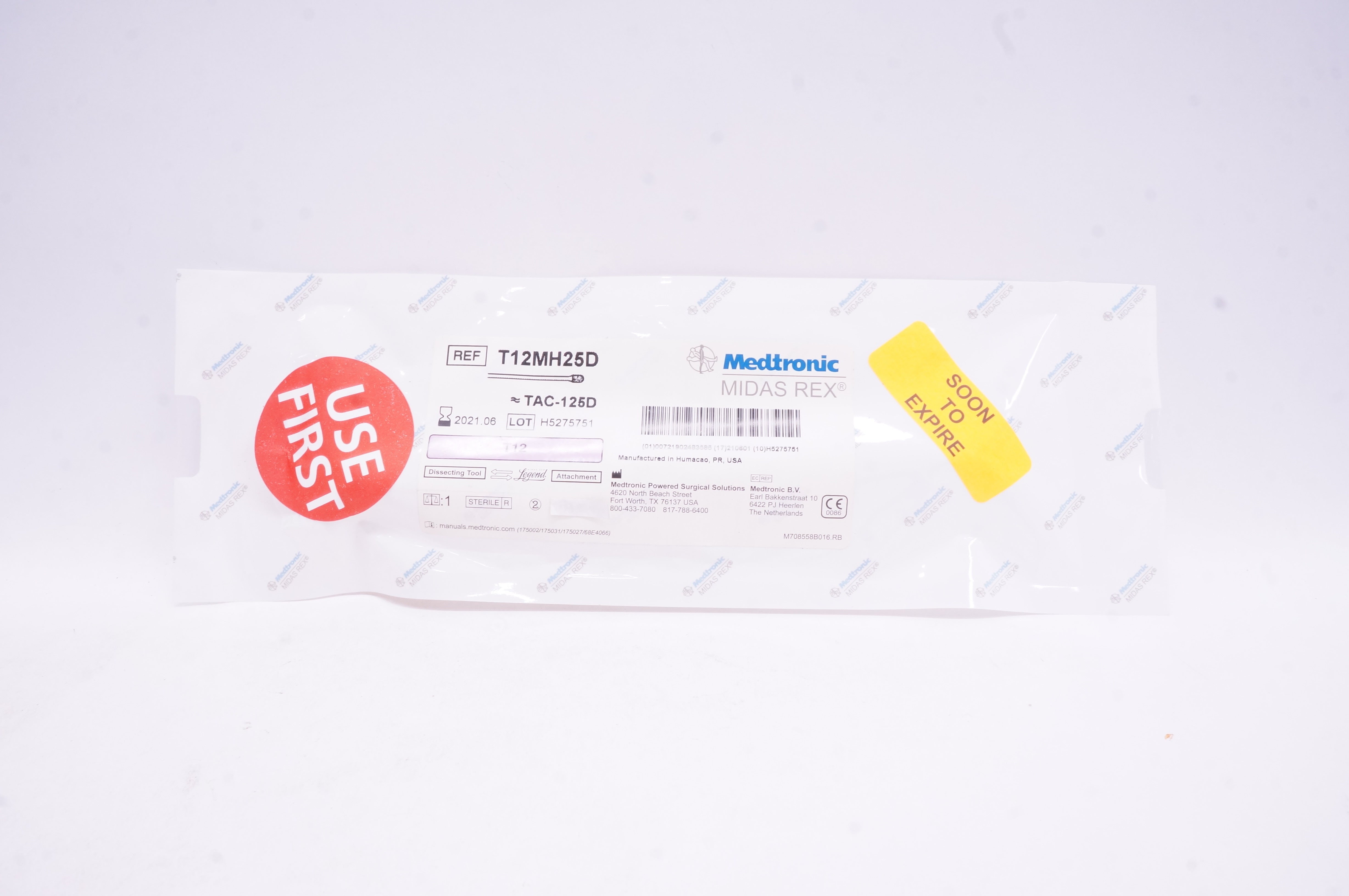 Medtronic T12MH25D MIDAS REX TAC-125D Dissecting Tool T12