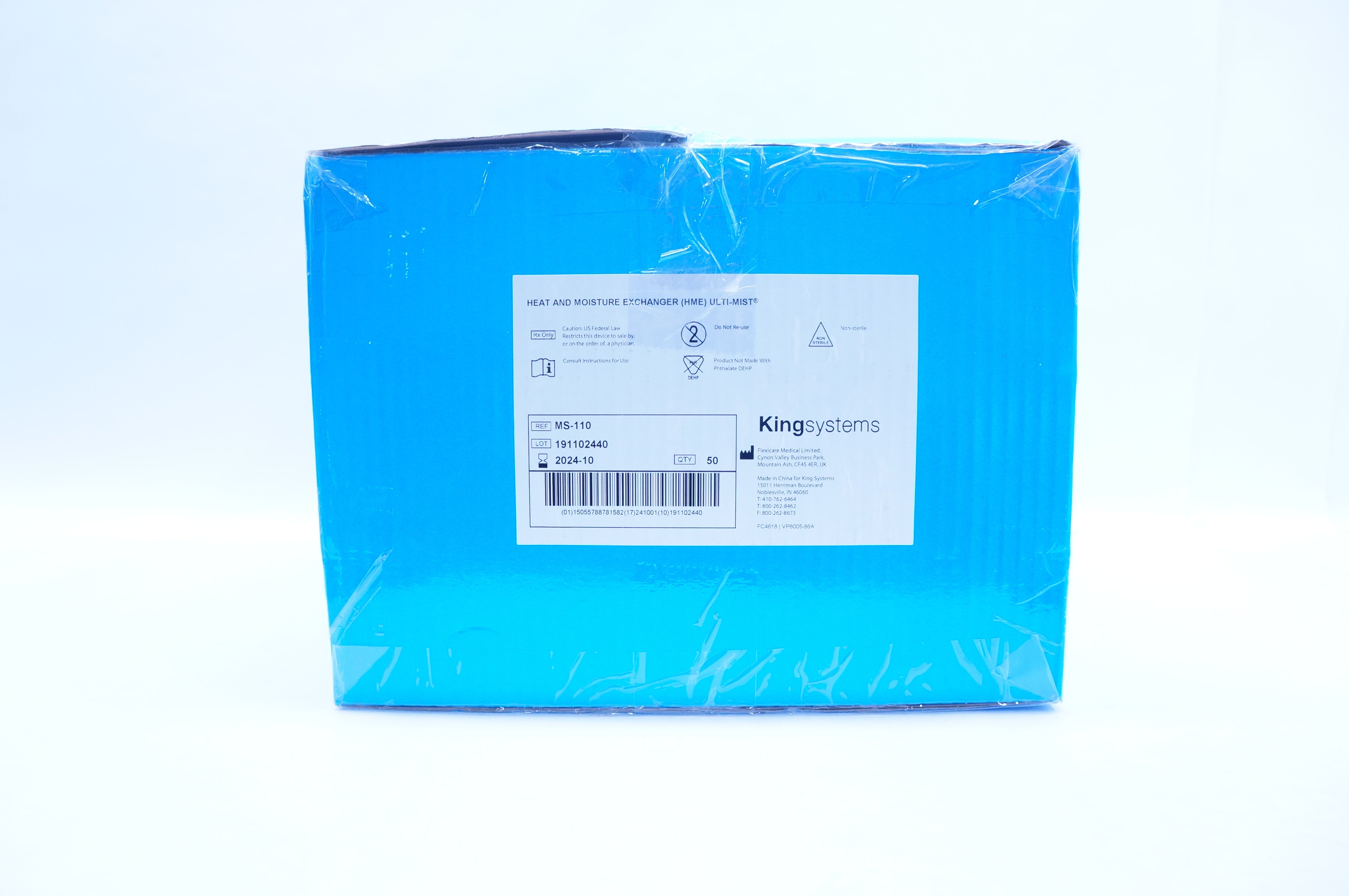 King Systems MS-110 Flexicare Heat and Moisture Exchanger Ulti-Mist - Box of 50