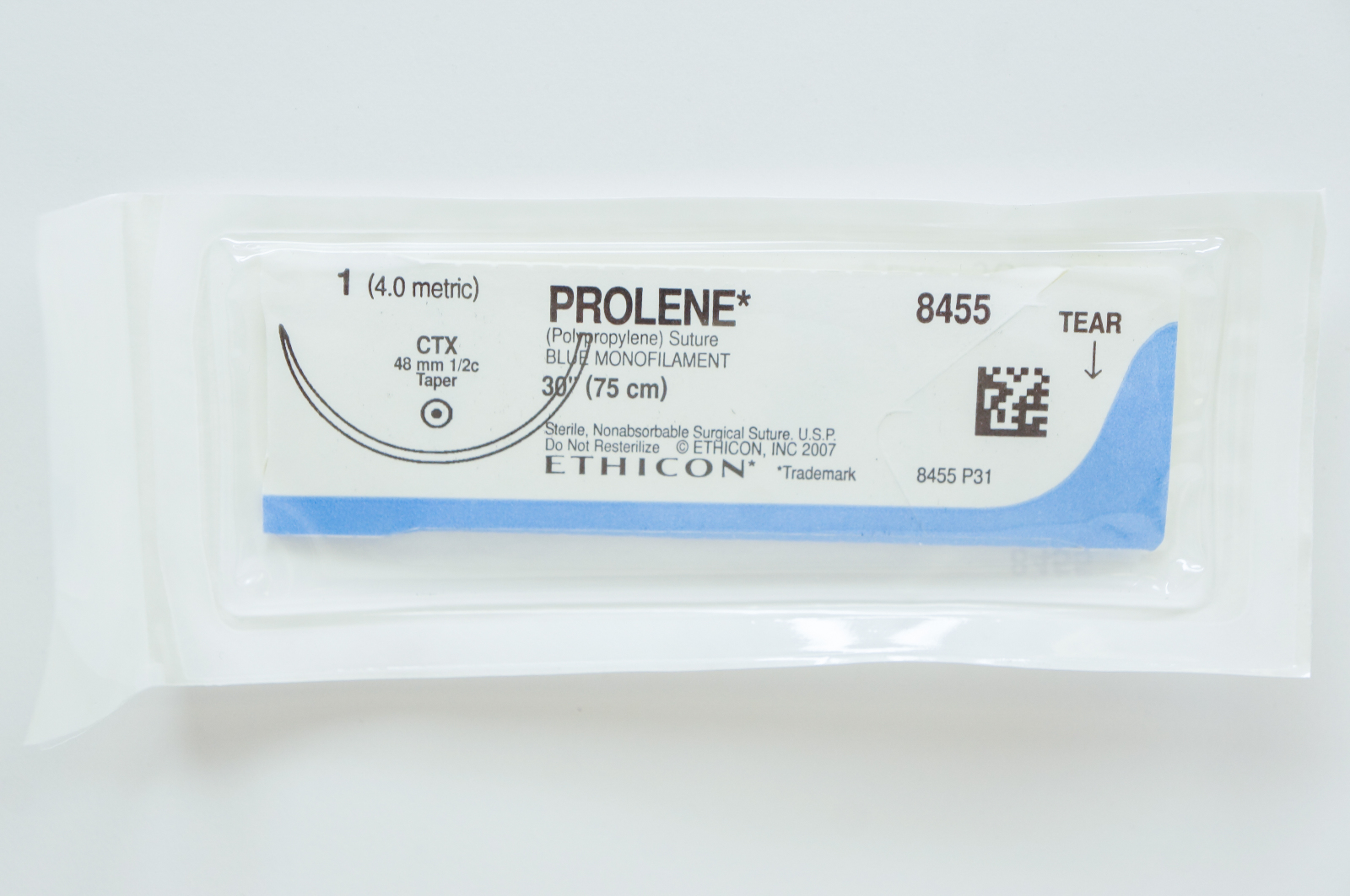 Ethicon 8455 1 PROLENE, CTX, 48mm 1/2c Taper, 30inch (x)