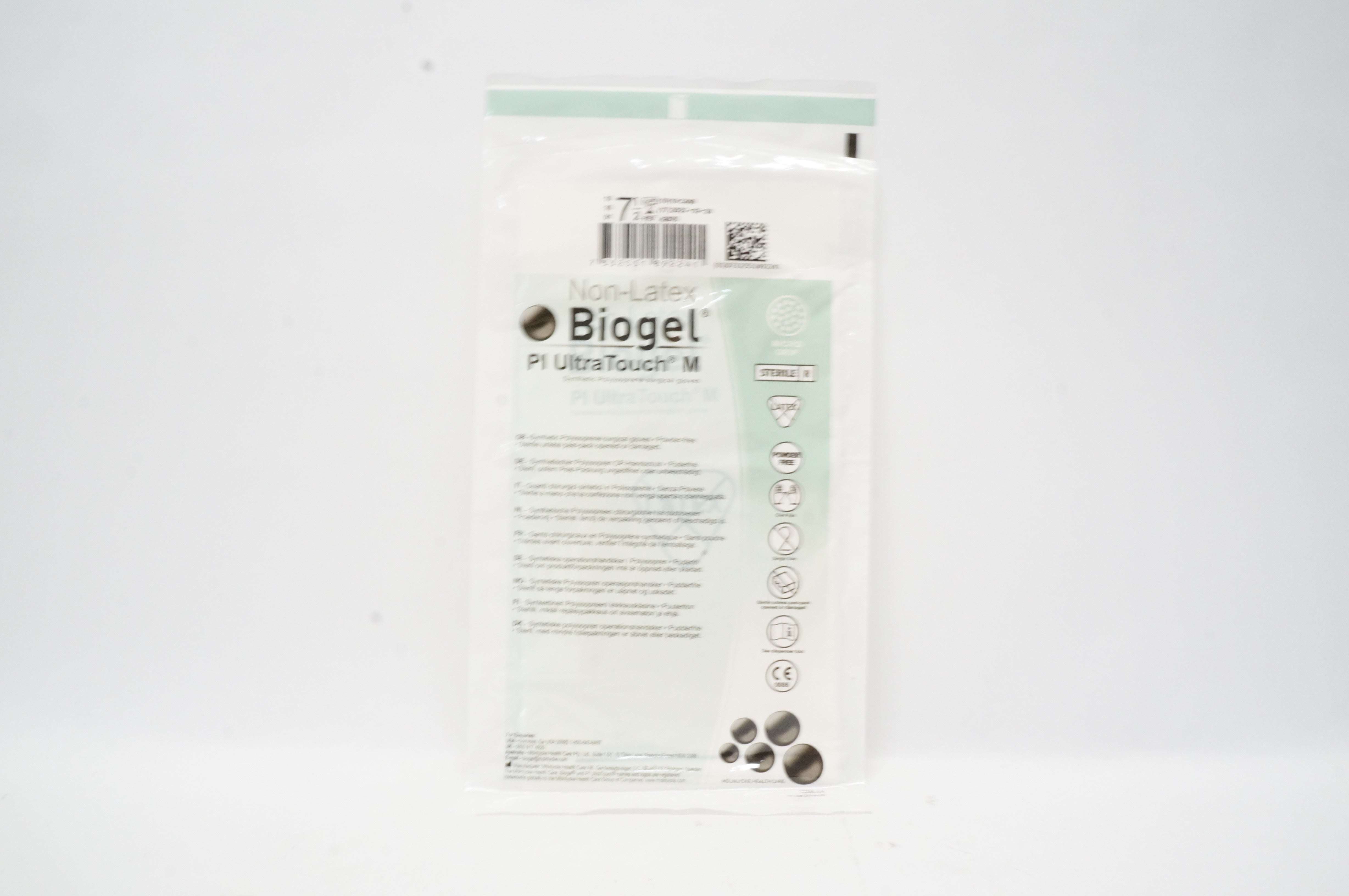 Molnlycke Healthcare 42675 Biogel Pl UltraTouch M Surgical Gloves, Size 7 1/2