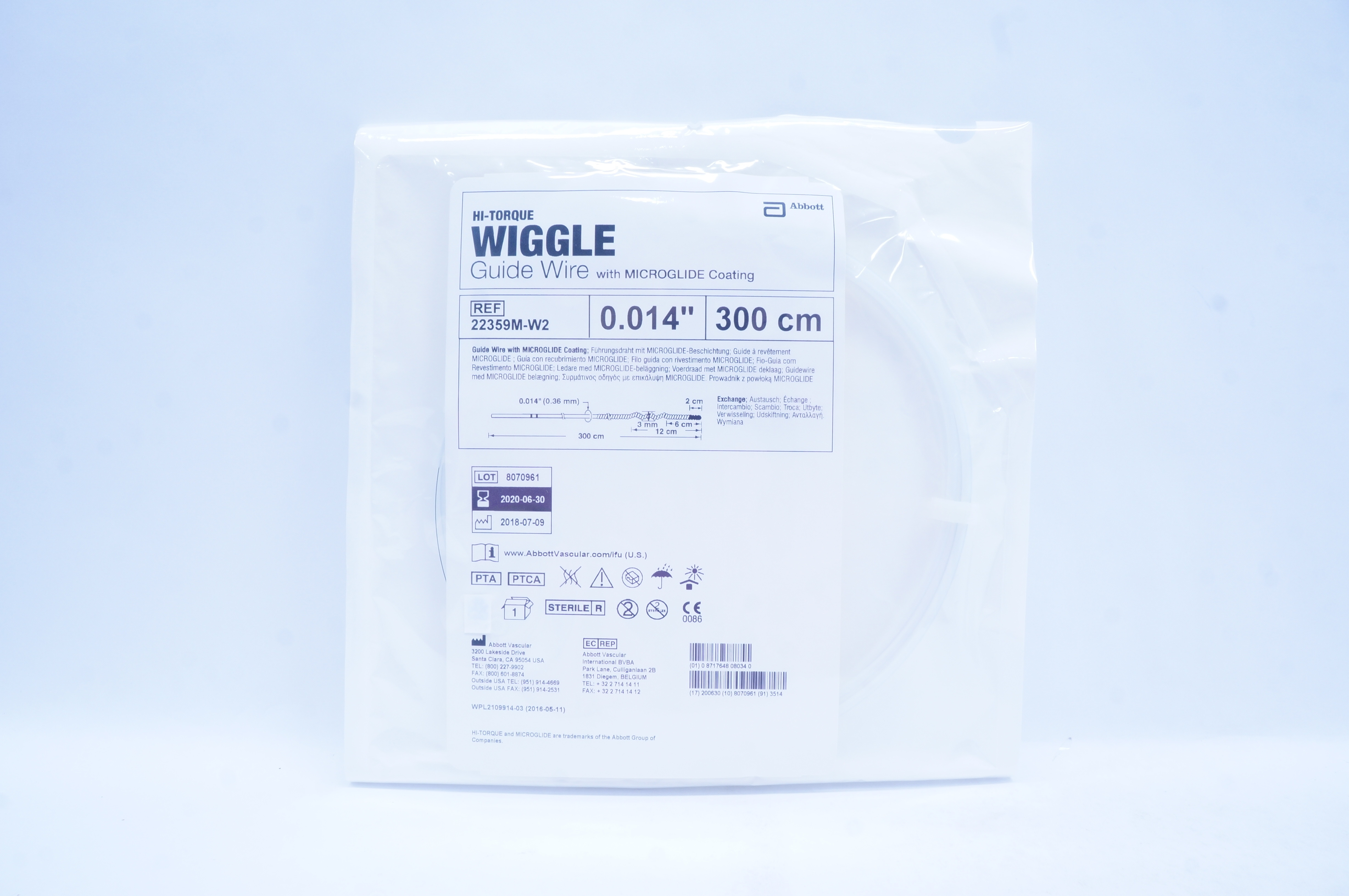 Abbott 22359M-W2 Hi-Torque Wiggle Guide Wire 0.014inch x 300cm (x)