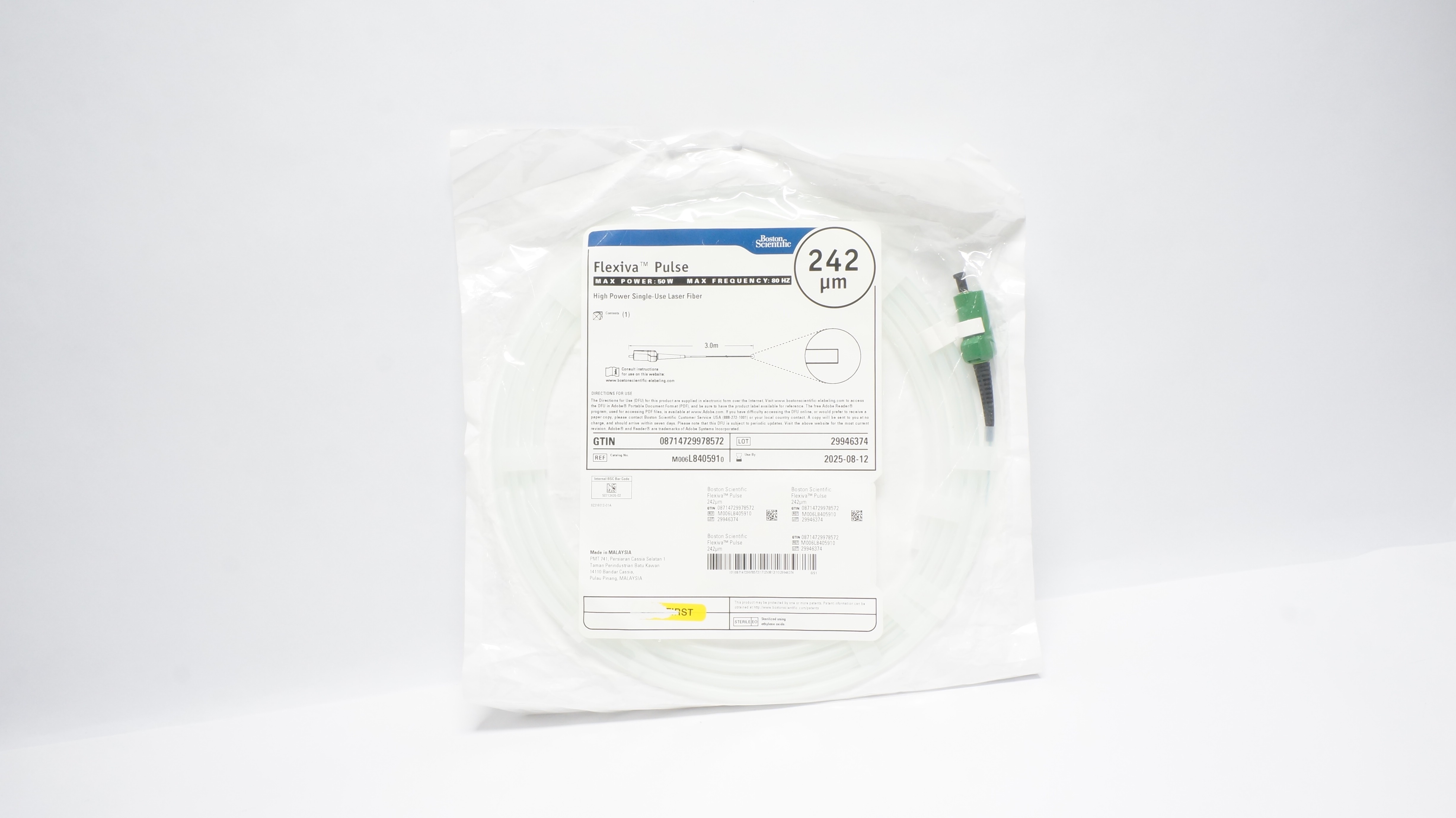 Boston Scientific L840591 Flexiva Pulse MAX Power Single Use Laser Fiber 242um(x)