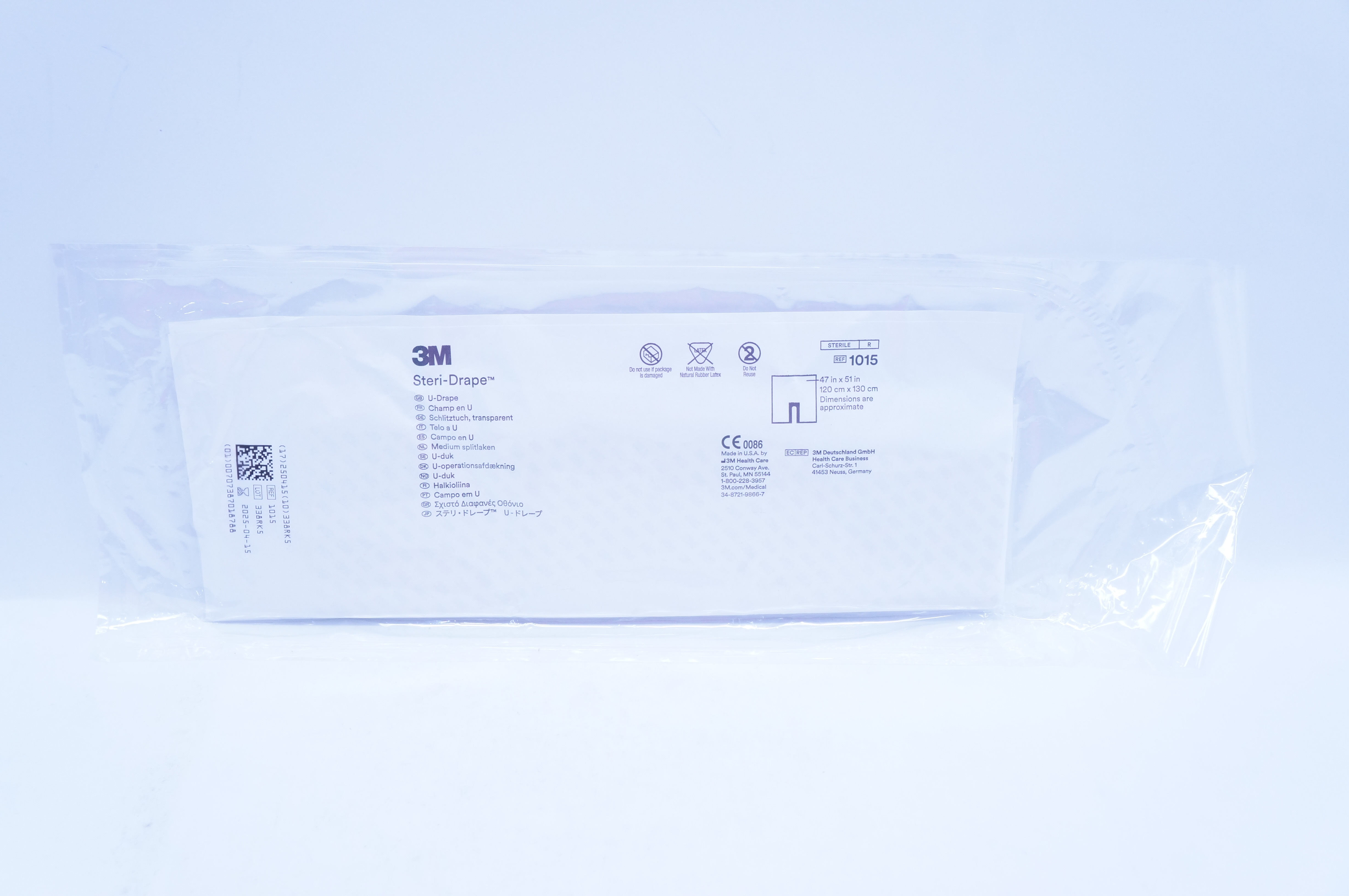 3M 1015 Steri-Drape U-Drape Dimensions are Approximate 47 inch x 51 inch