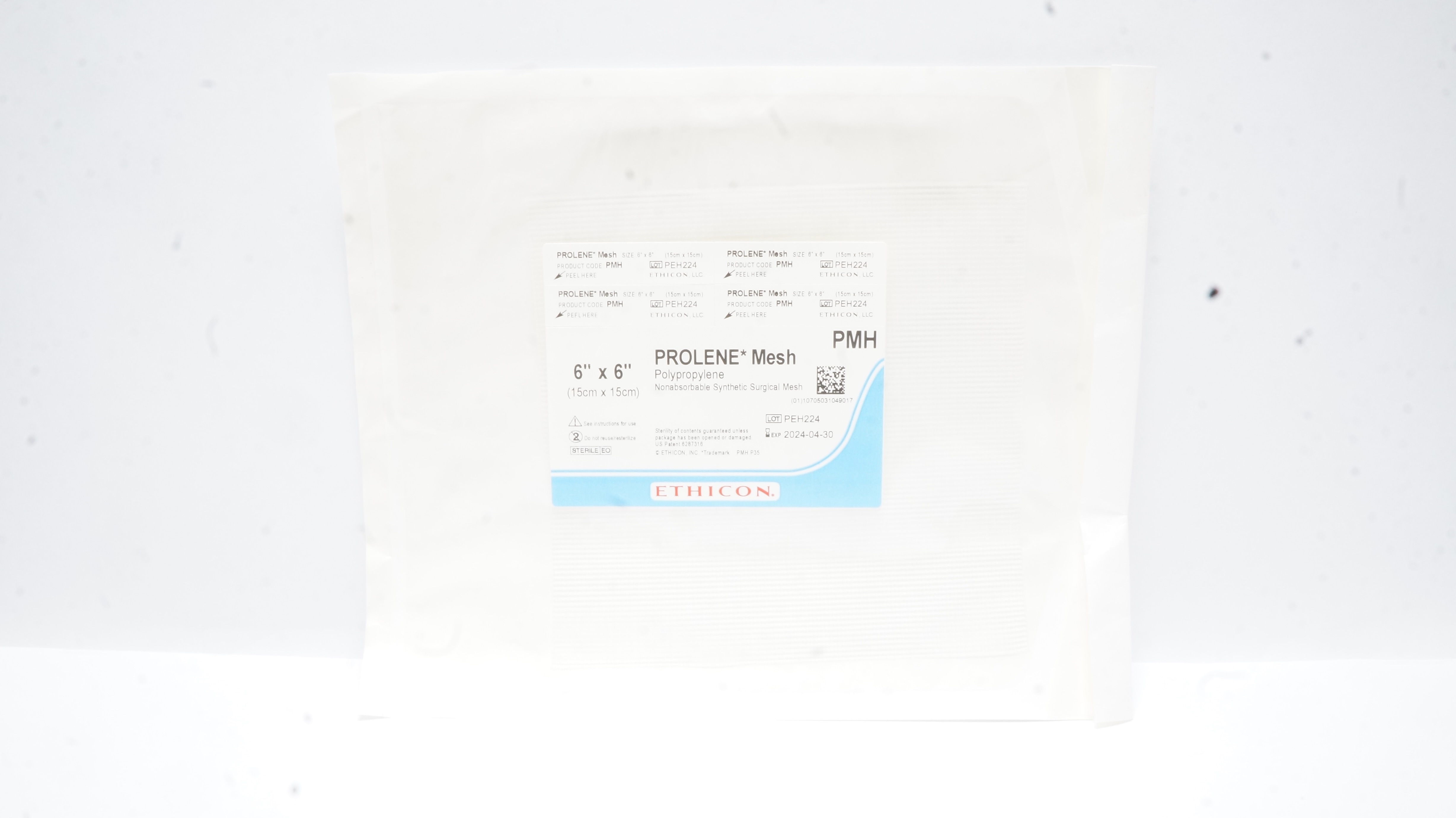 Ethicon PMH Prolene Mesh Nonabsorbable Synthetic Surgical Mesh 6inch x 6inch (x)