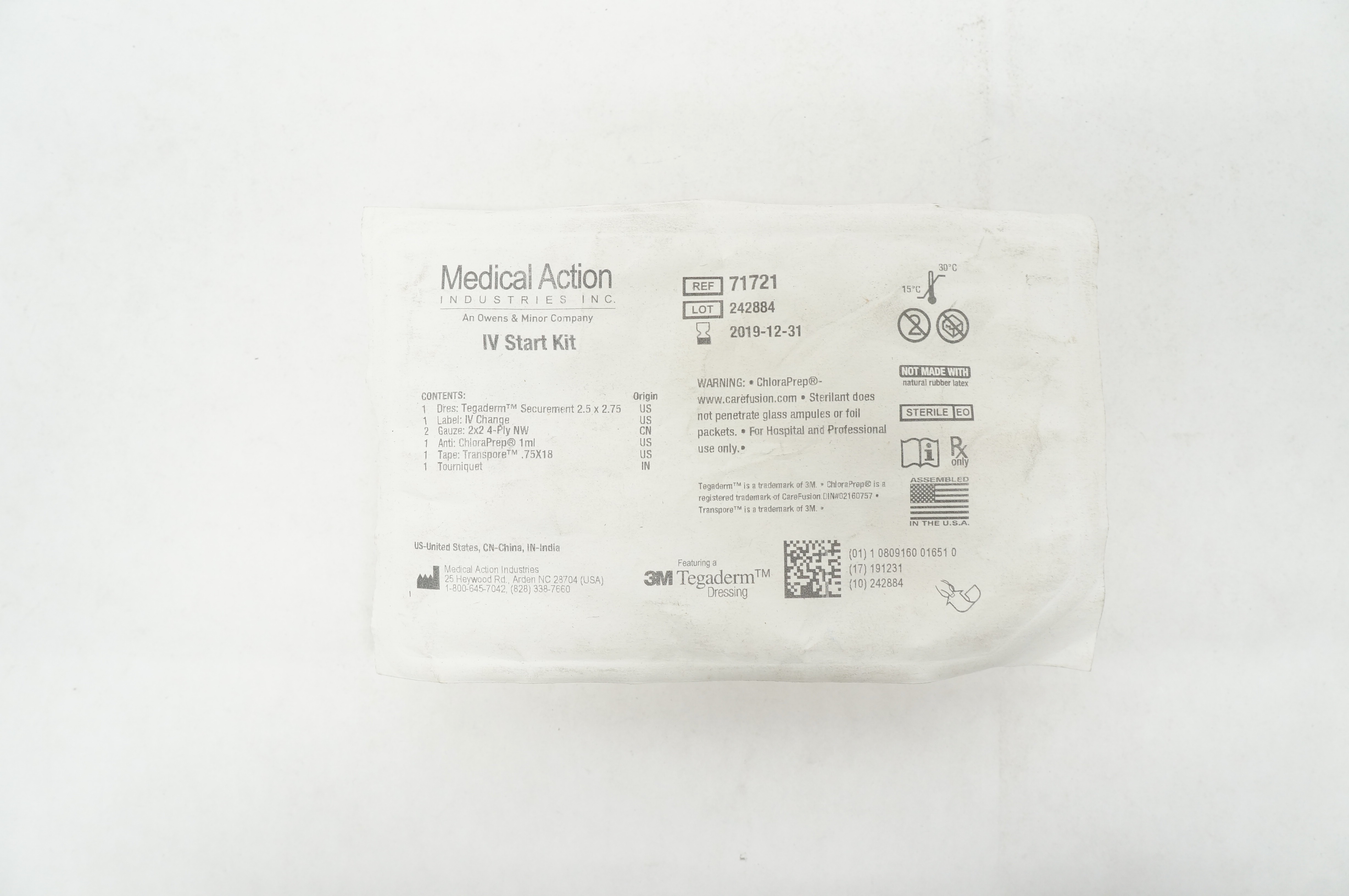 Medical Action 71721 3M Tegaderm Dressing IV Start Kit (x)