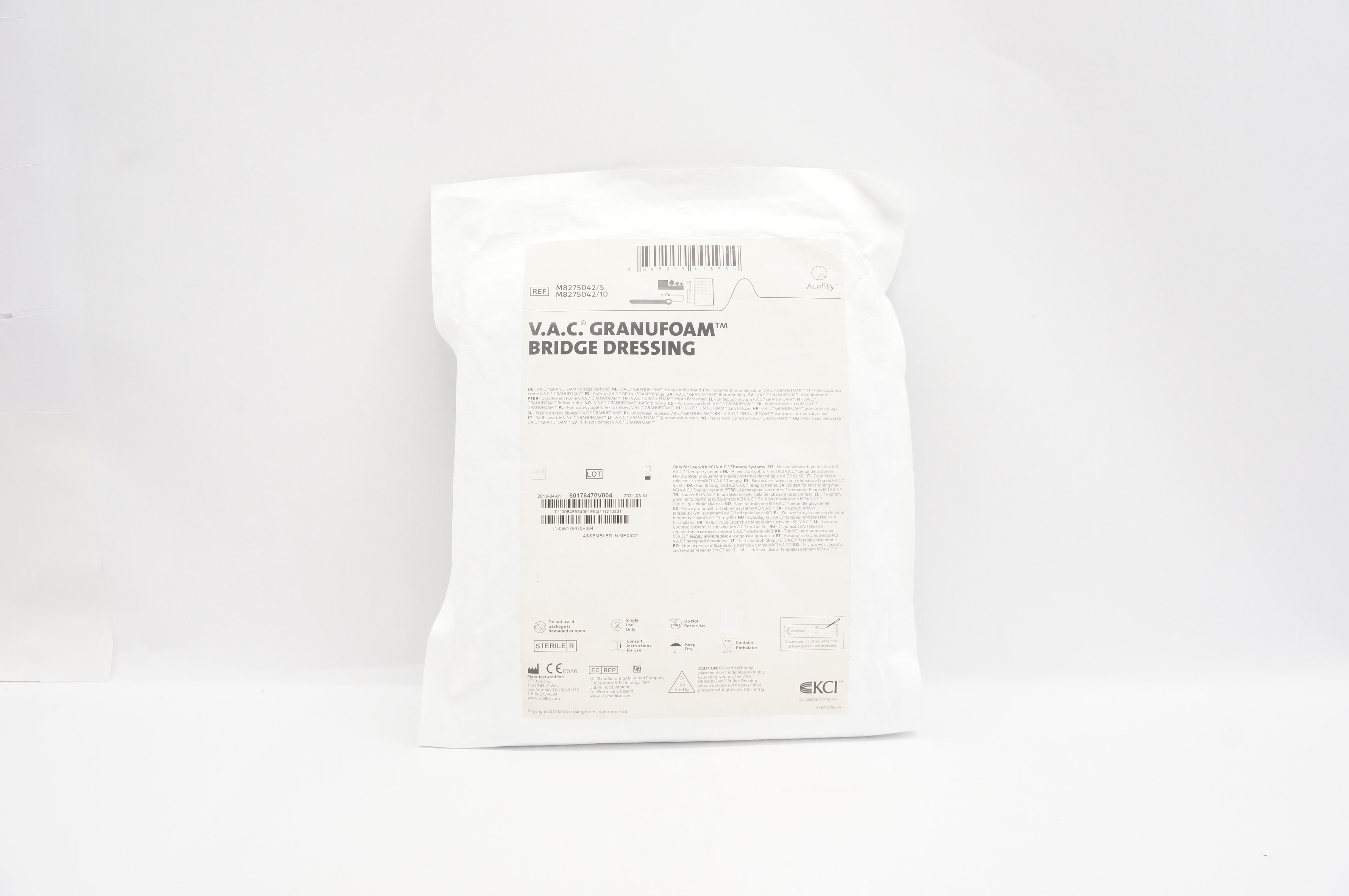 KCI M8275042/5 V.A.C. GranuFoam Bridge Dressing (x)