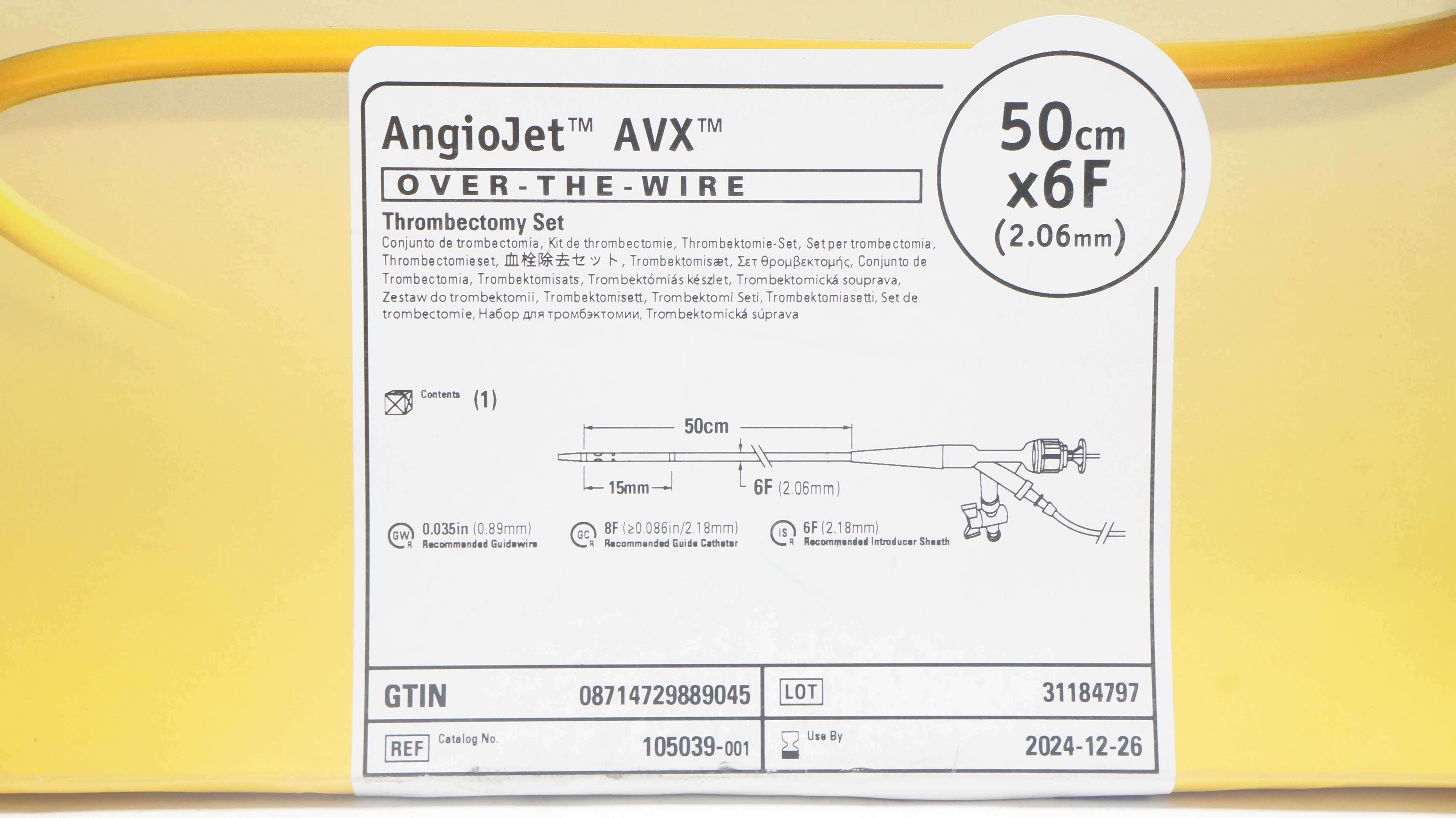 Boston Scientific 105039-001 AngioJet AVX Thrombectomy Set 50cm x 6F (x)