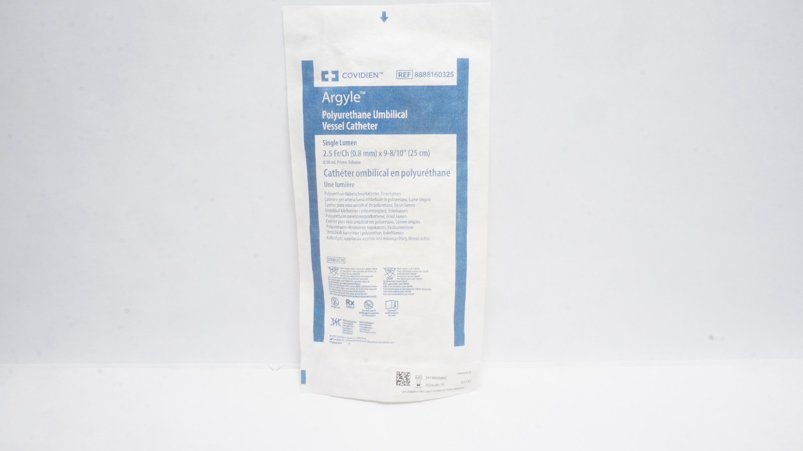 Covidien 8888160325 Argyle Umbilical Catheter 2.5 Fr/Ch 25 cm