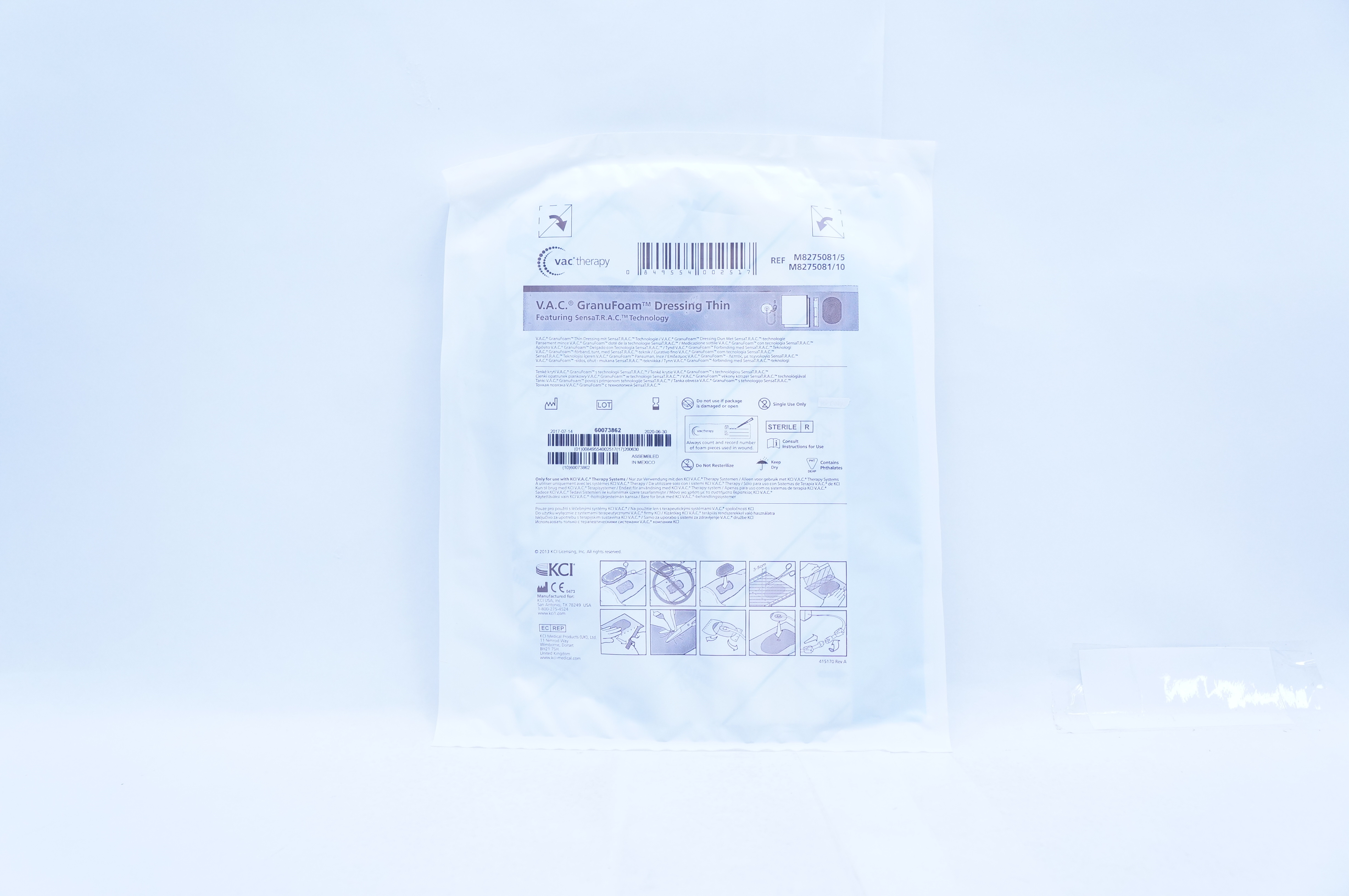 KCI M8275081/5  V.A.C. GranuFoam Dressing Thin (x)