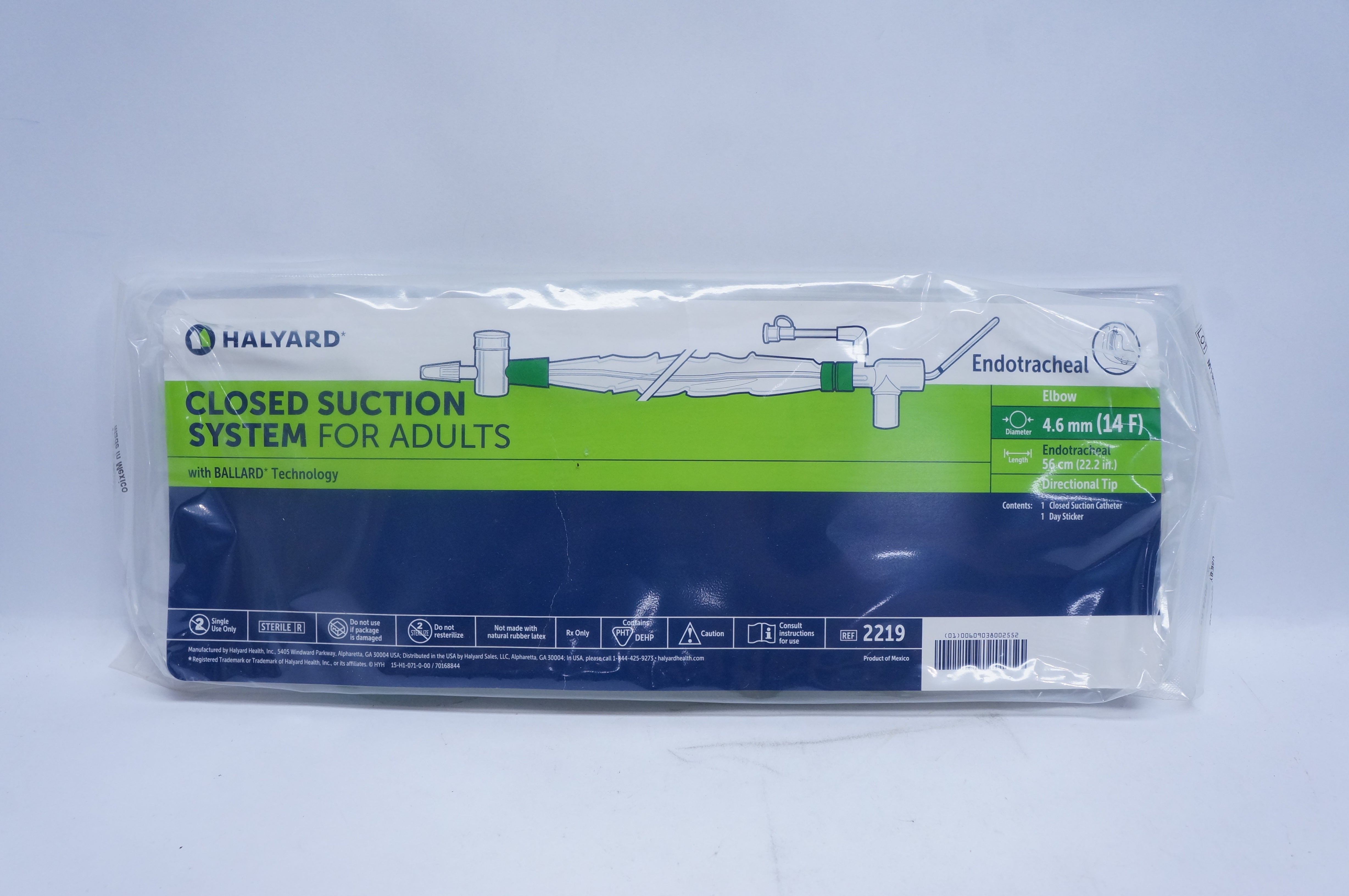 Halyard 2219 Closed Suction System For Adults 14F