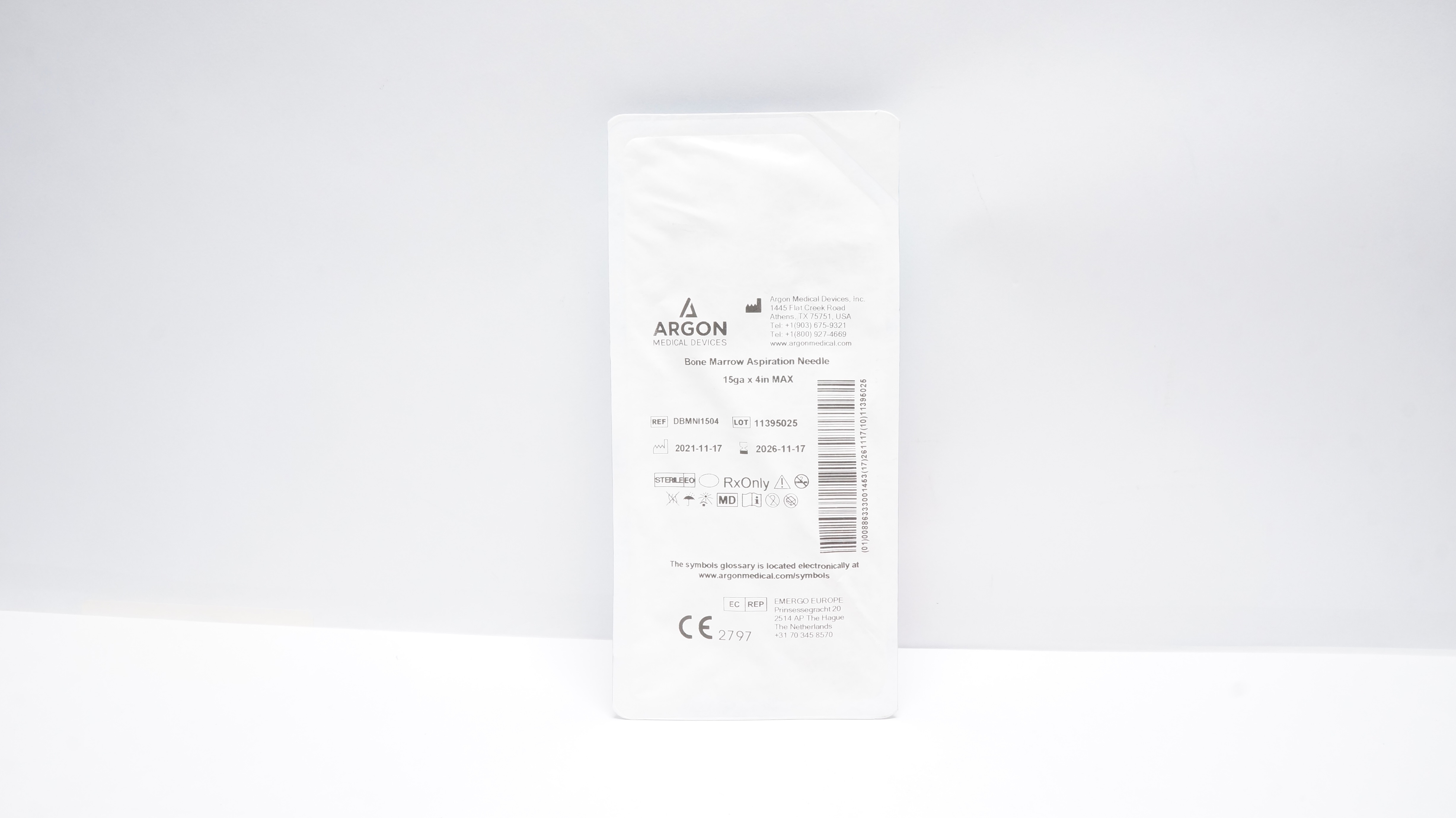 Argon DBMNI1504 Bone Marrow Aspiration Ndle 15ga x 4inch MAX