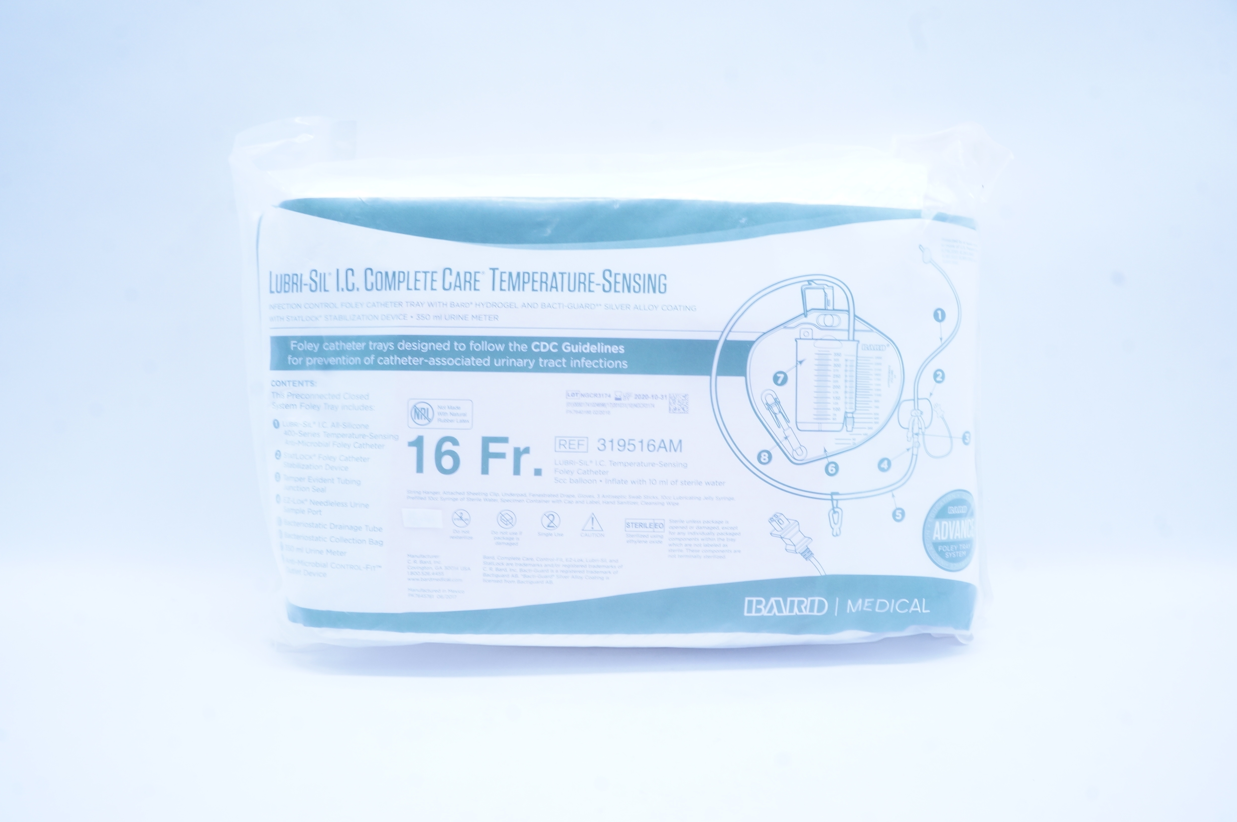 Bard 319516AM Lubri-Sil I.C. Complete Care Temperature-Sensing 16Fr (x)