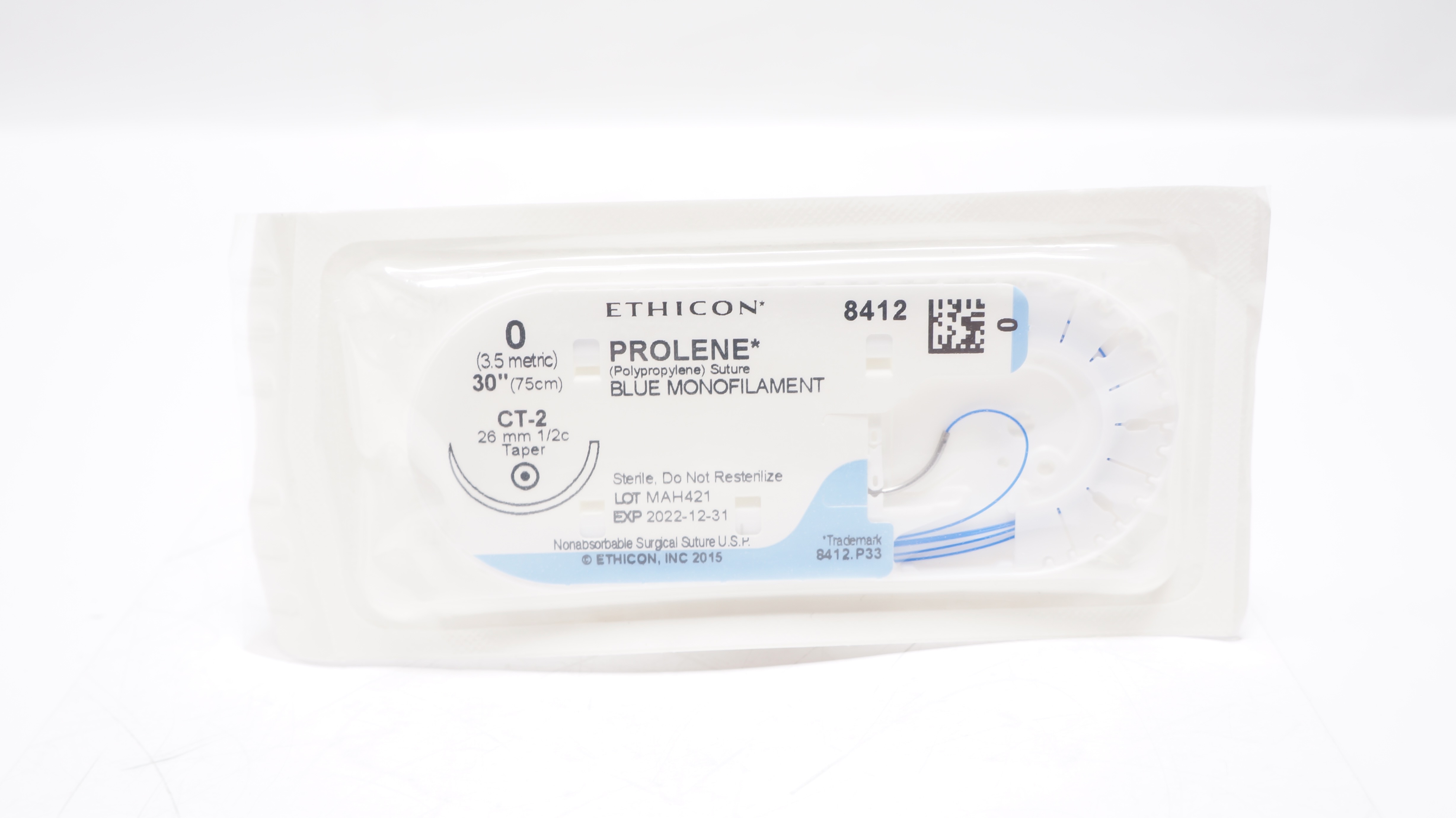 Ethicon 8412 0 PROLENE Polypropylene Stre CT-2 26mm 1/2c Taper 30 inch (x)