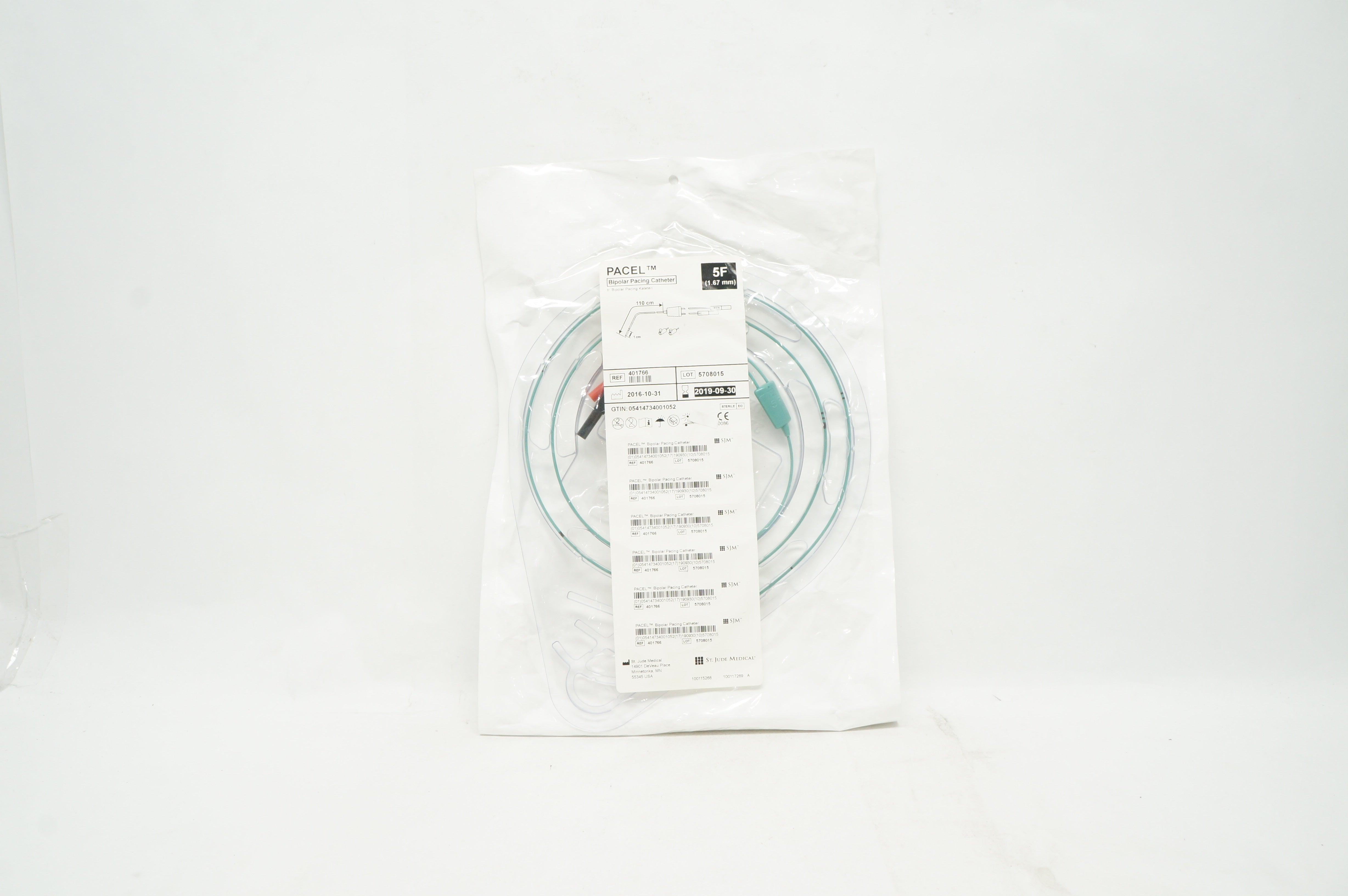 St. Jude Medical 401766 Pacel Bipolar Pacing Cath. 5F x 110cm (x)