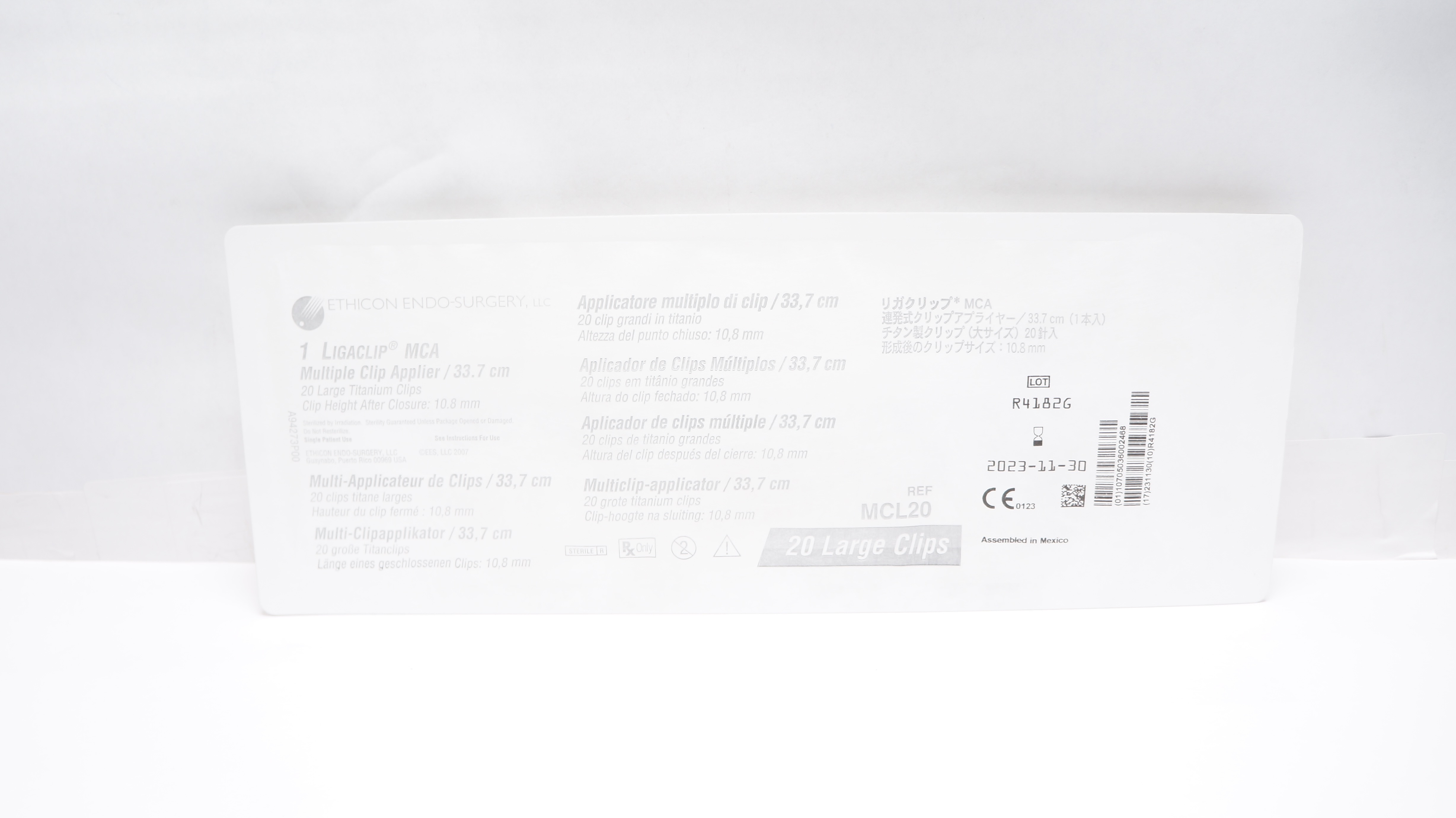 Ethicon MCL20 1 Ligaclip Multiple Clip Applier 20 Large Clips 33.7cm x 10.8mm(x)