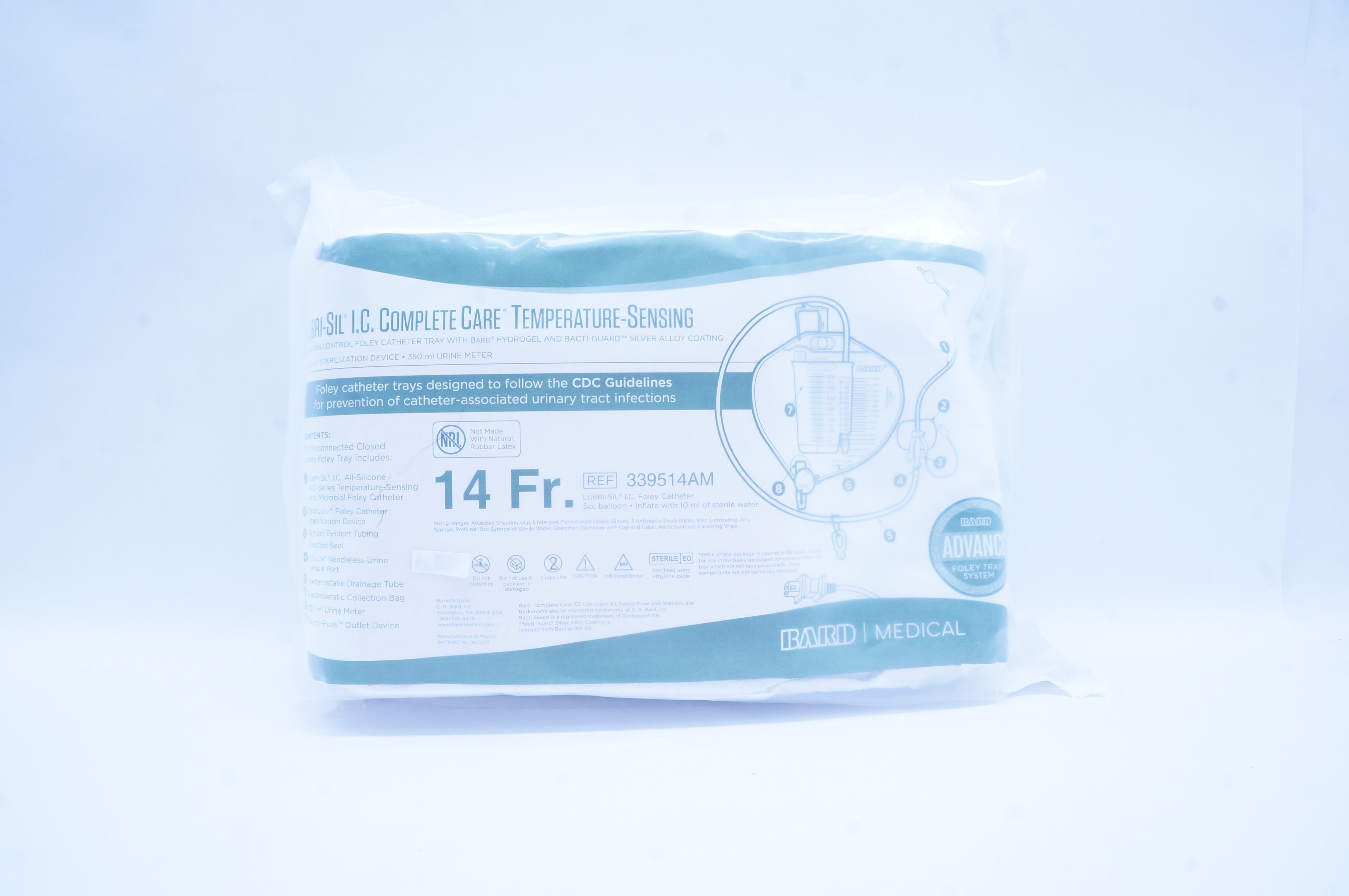 Bard 339514AM Lubri-Sil I.C. Complete Care Temperature-Sensing 14Fr