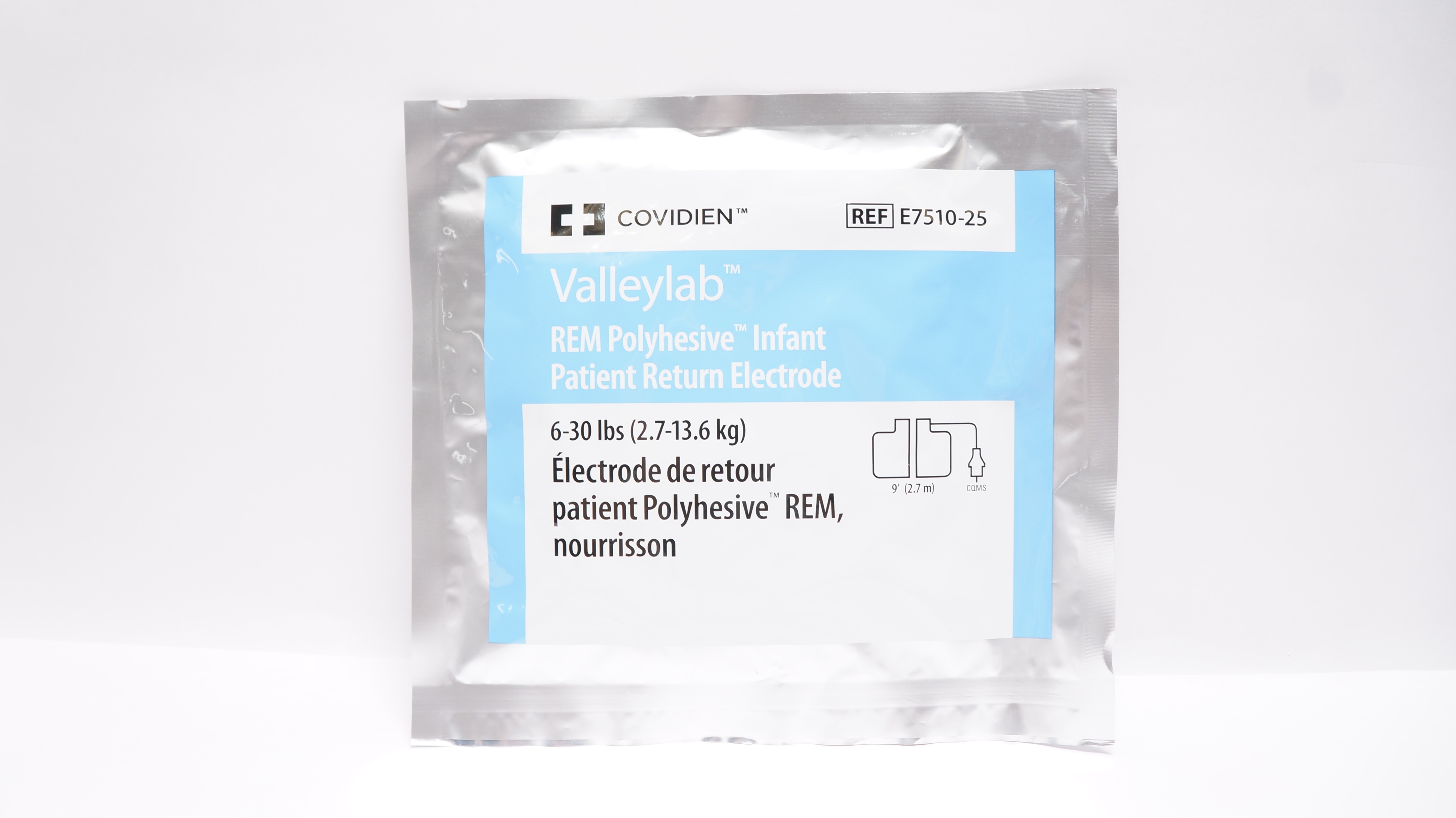 Covidien E7510-25 Valleylab REM Polyhesive Infant Return Electrode 6-30lbs (x)