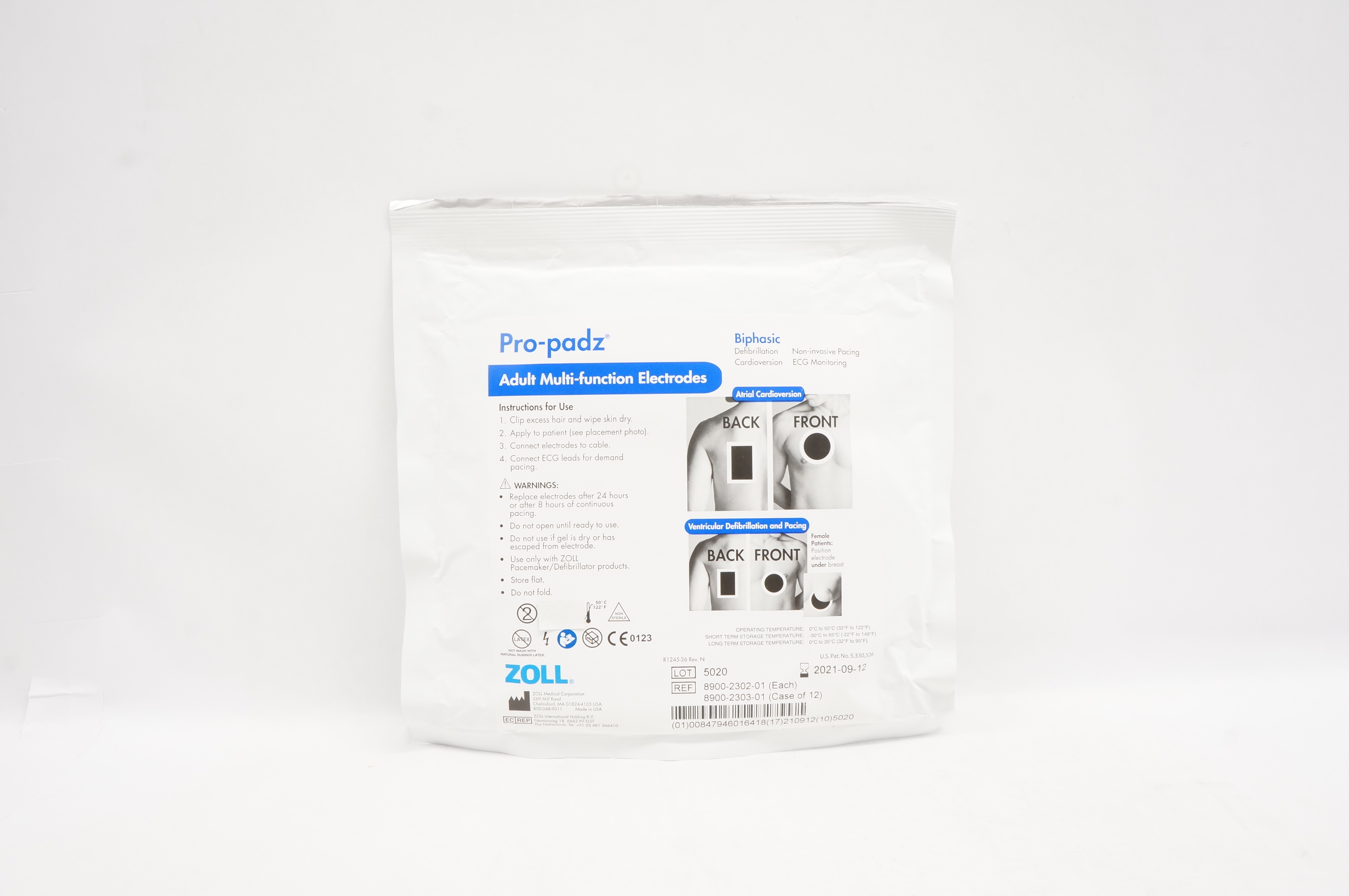 Zoll 8900-2302-01 Pro-Padz Adult Multi-Function Electrodes Biphasic (x)