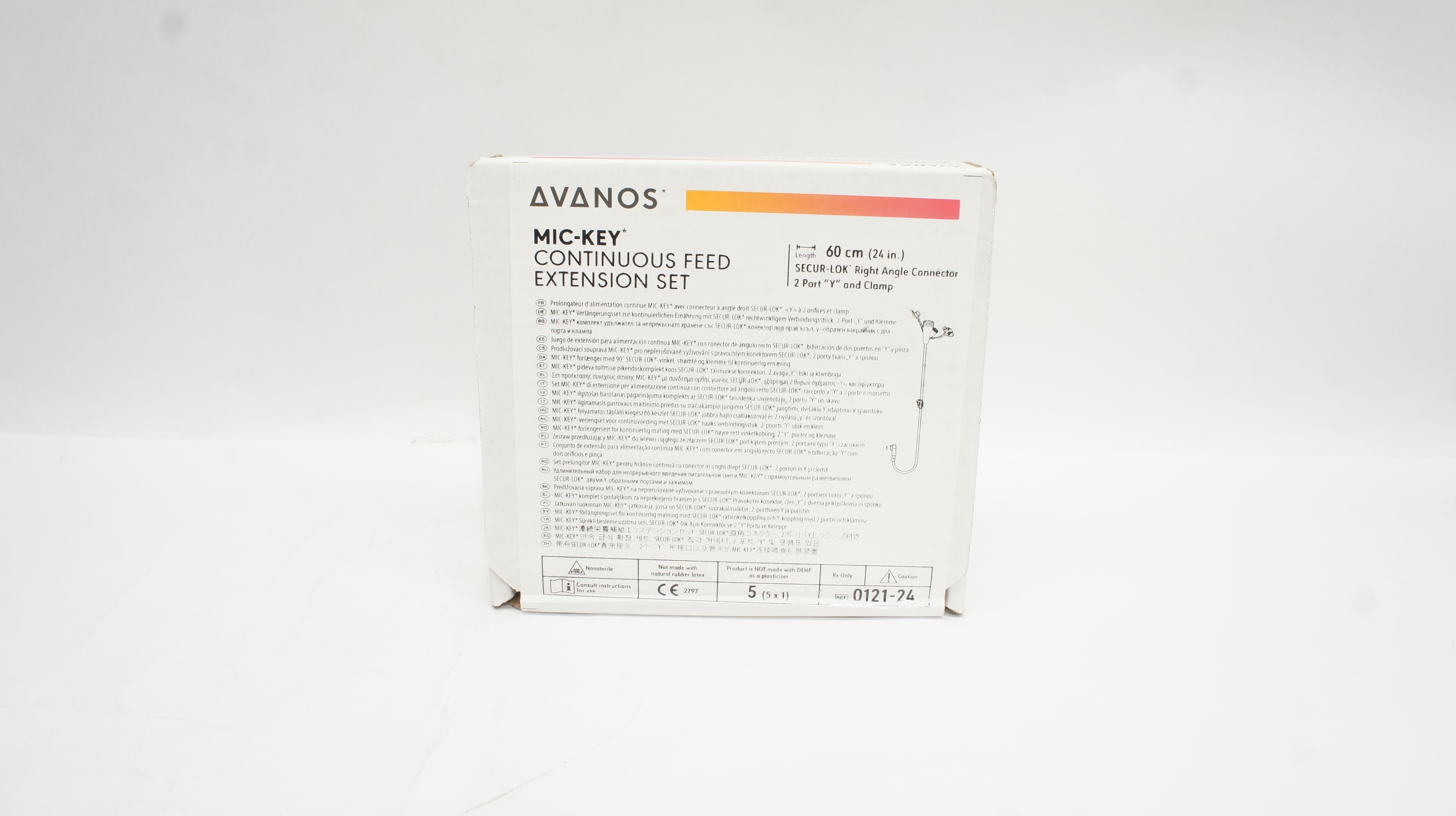 Avanos 0121-24 MIC-KEY Contonuous Feed Extension Set 24 inch - Box of 5