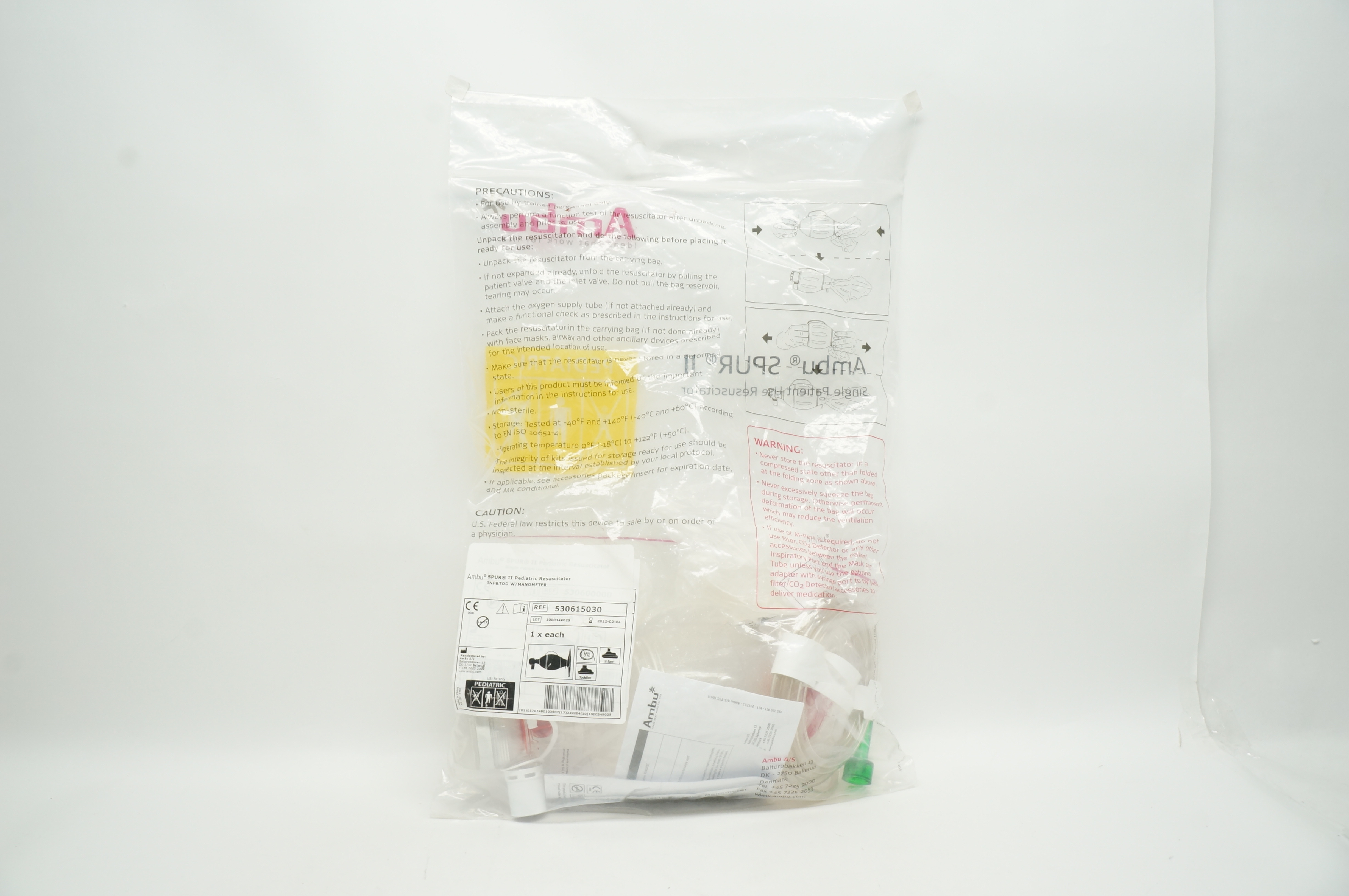 AMBU 530615030 SPUR II Pediatric Resuscitator Inf & Tod With Manometer