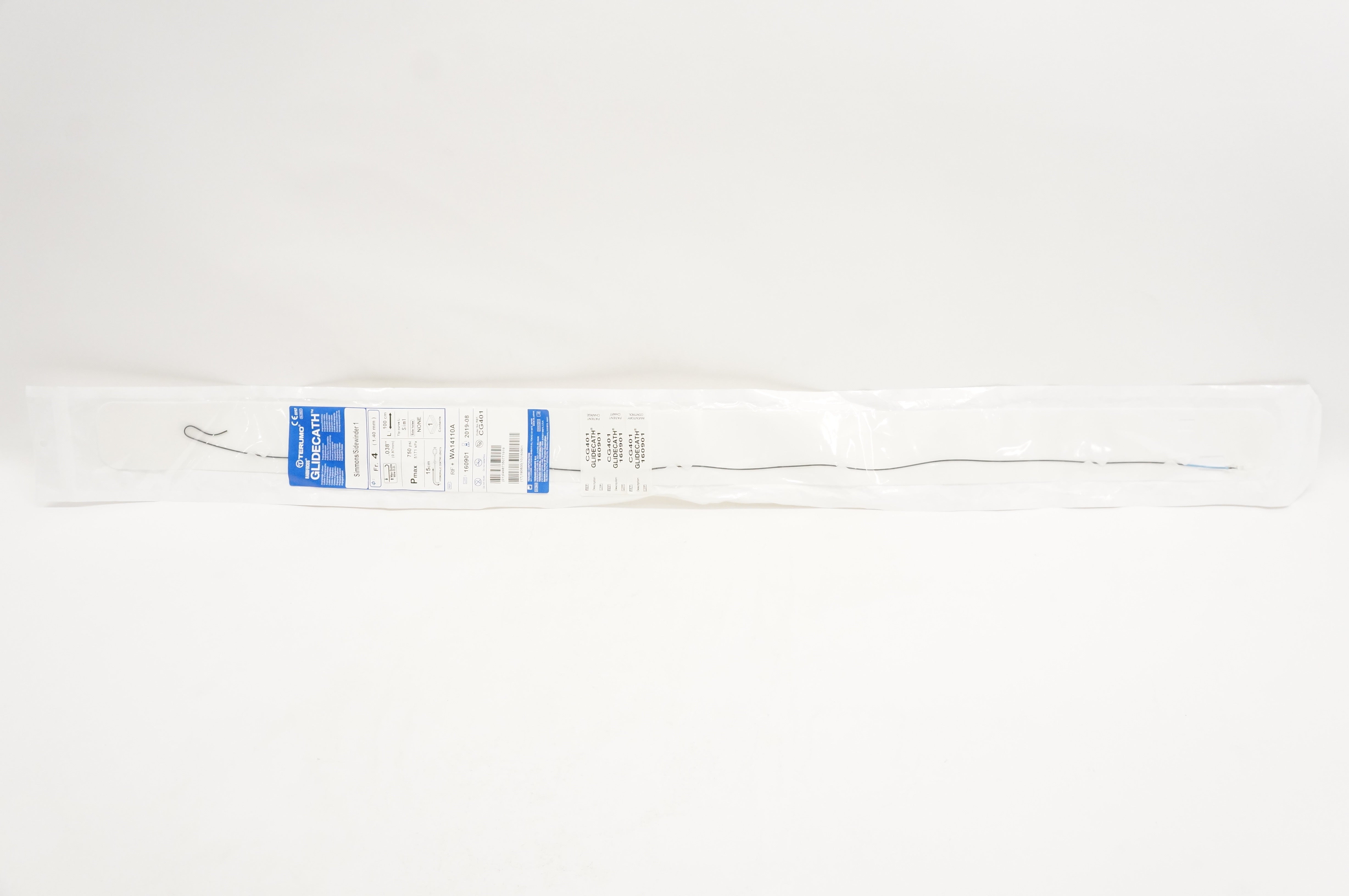 Terumo WA14110A GLIDECATH Simmons/Sidewire Angiographic Cath. 4Fr x .038inch (x)