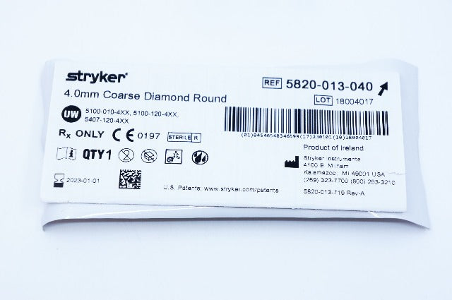 Stryker 5820-013-040 Coarse Diamond Round 4.0mm