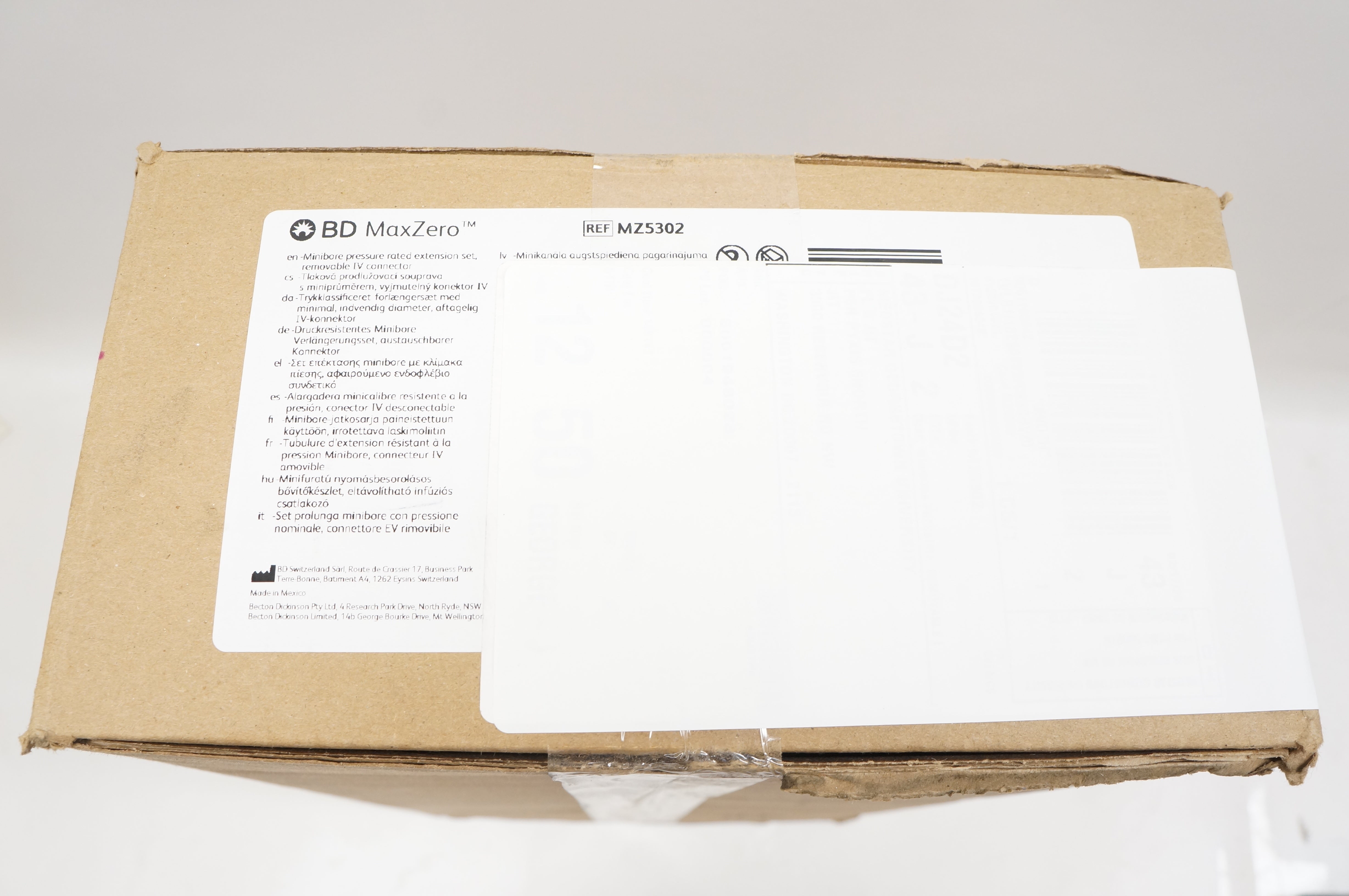 BD MZ5302 MaxZero Minibore Pressure Rated Extension Set - Box of 50