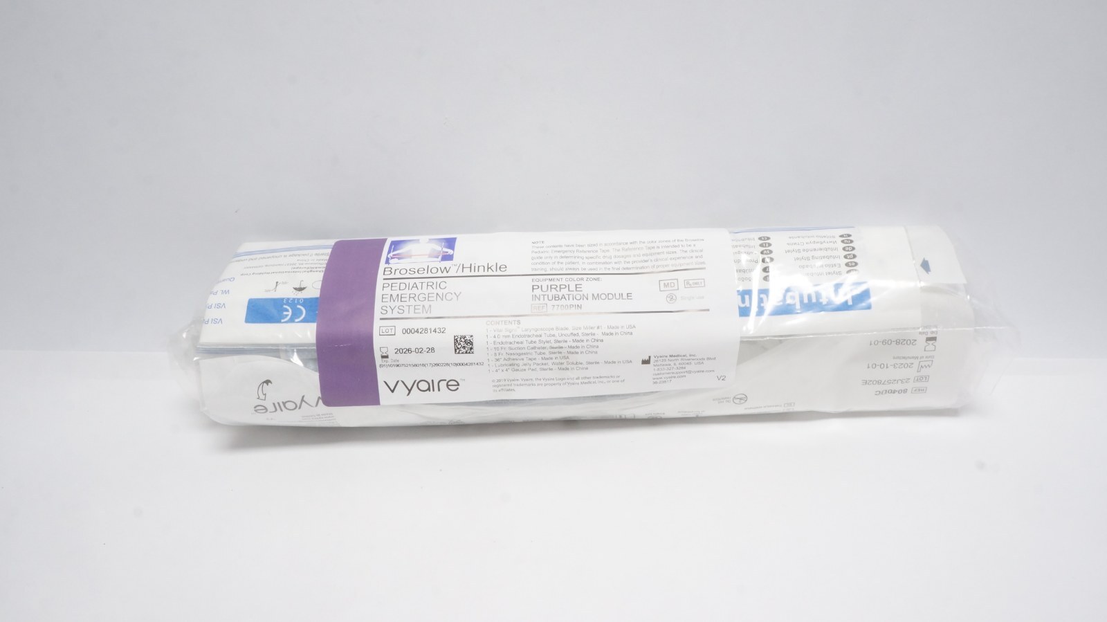 Vyaire 7700PIN Broselow/Hinkle Pediatric Emergency System Purple