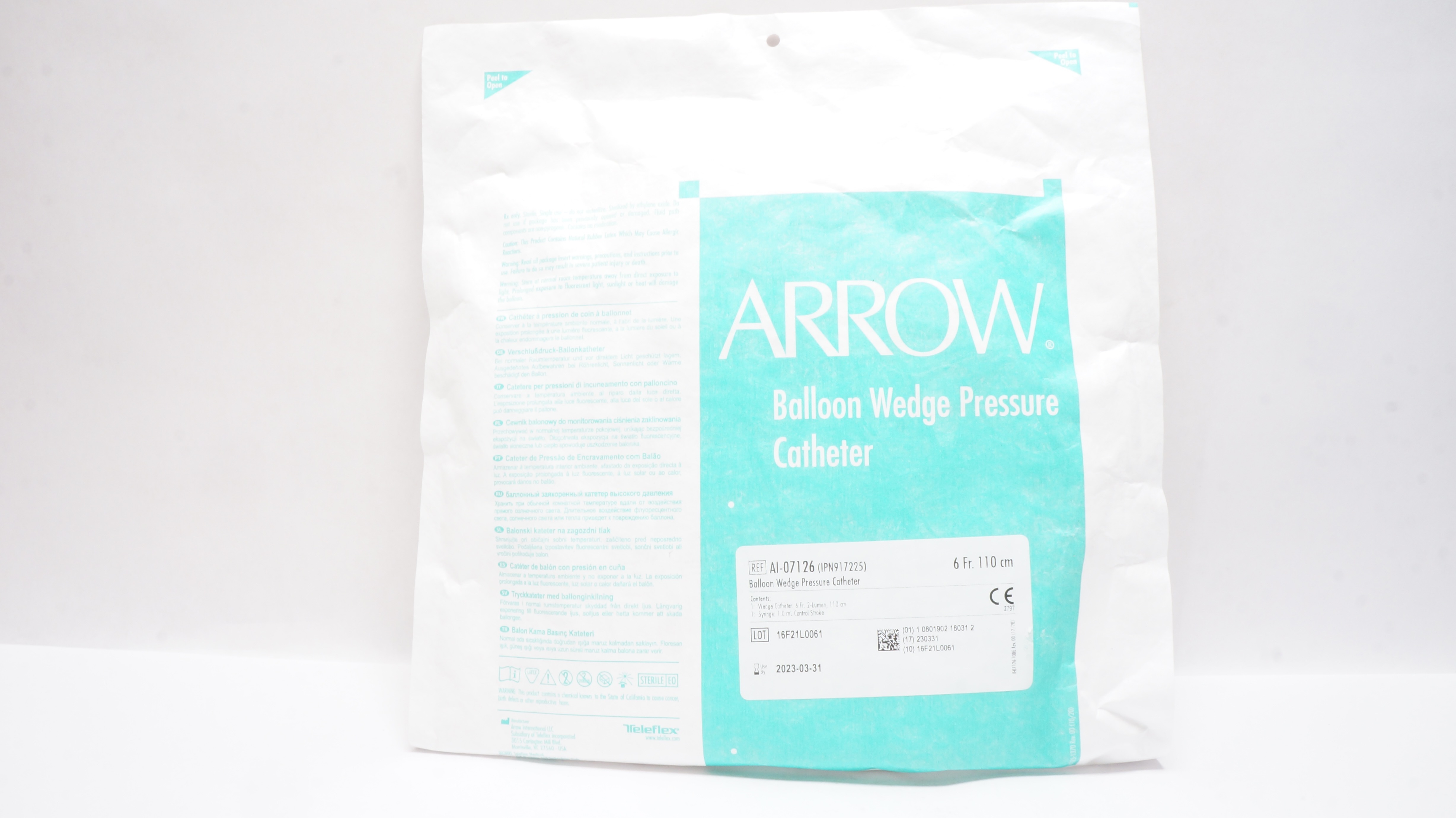 Arrow AI-07126 Balloon Wedge Pressure Cath 6Fr. 2-Lumen 110cm (x)
