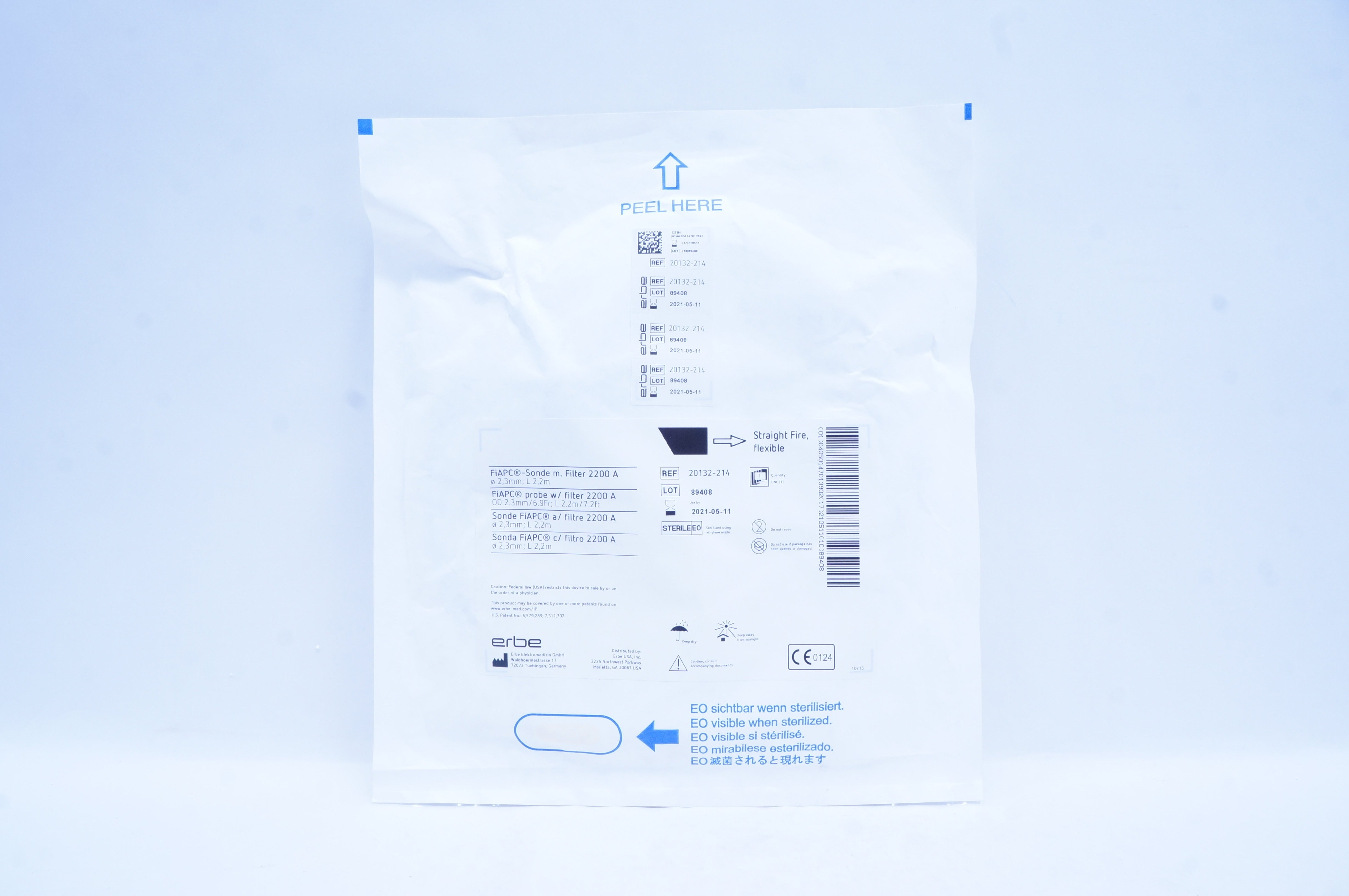 ERBE 20132-214 FiAPC Probe With Filter 2200A 2.3mm x 2.2m