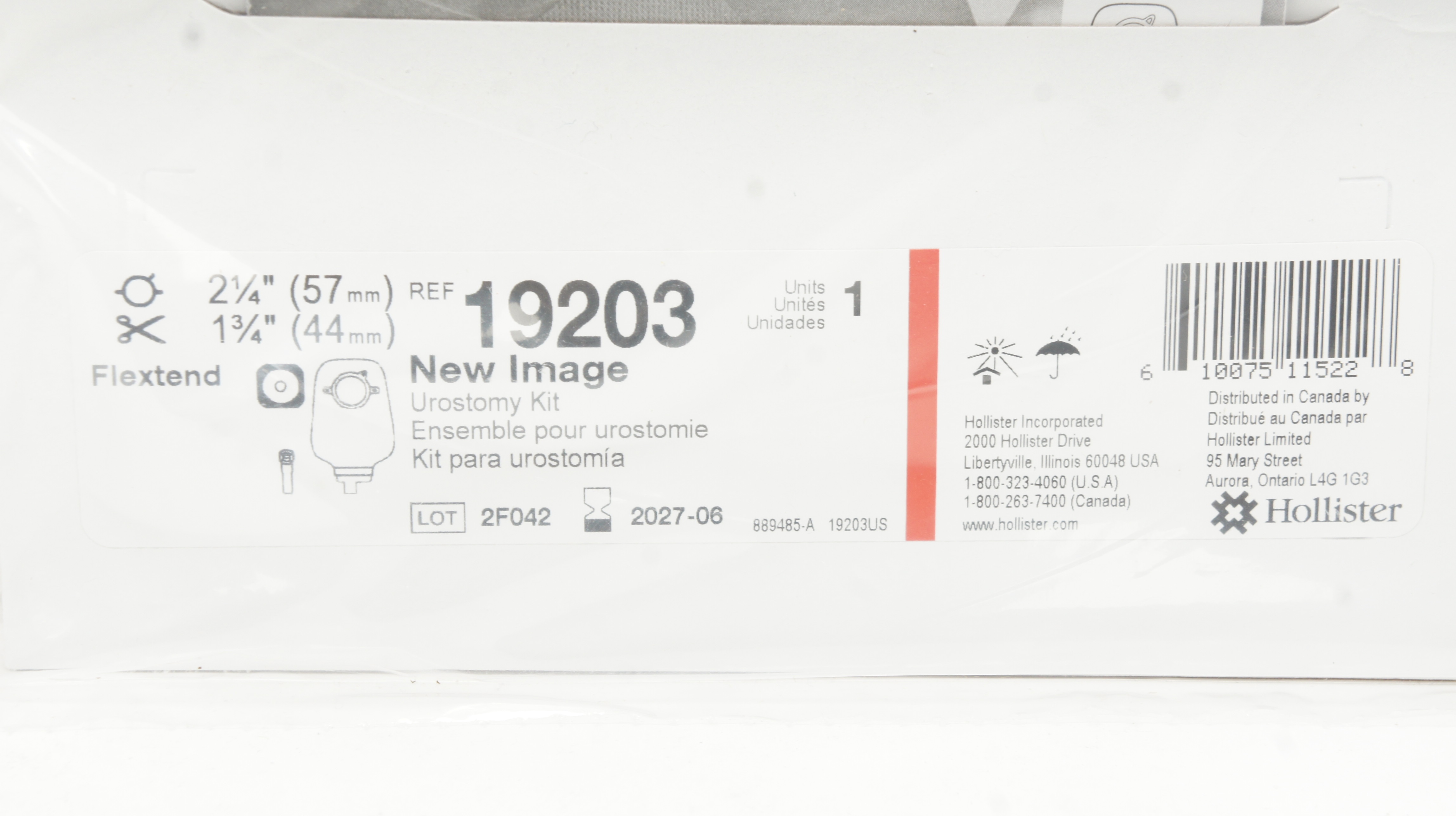 Hollister 19203 New Image, Urostomy Kit Flextend 2-1/4 x 1-3/4inch