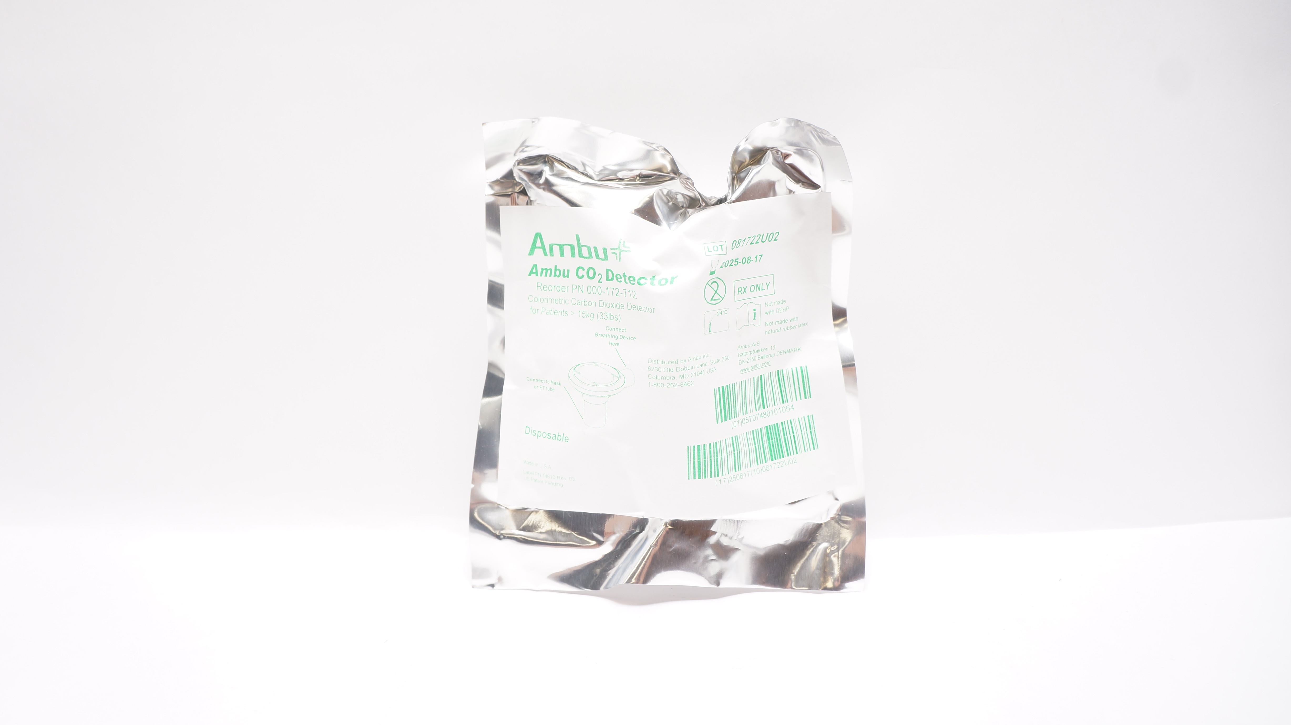 AMBU PN000-172-712 Colorimetric Carbon Dioxide Detector for Patients >33lbs.